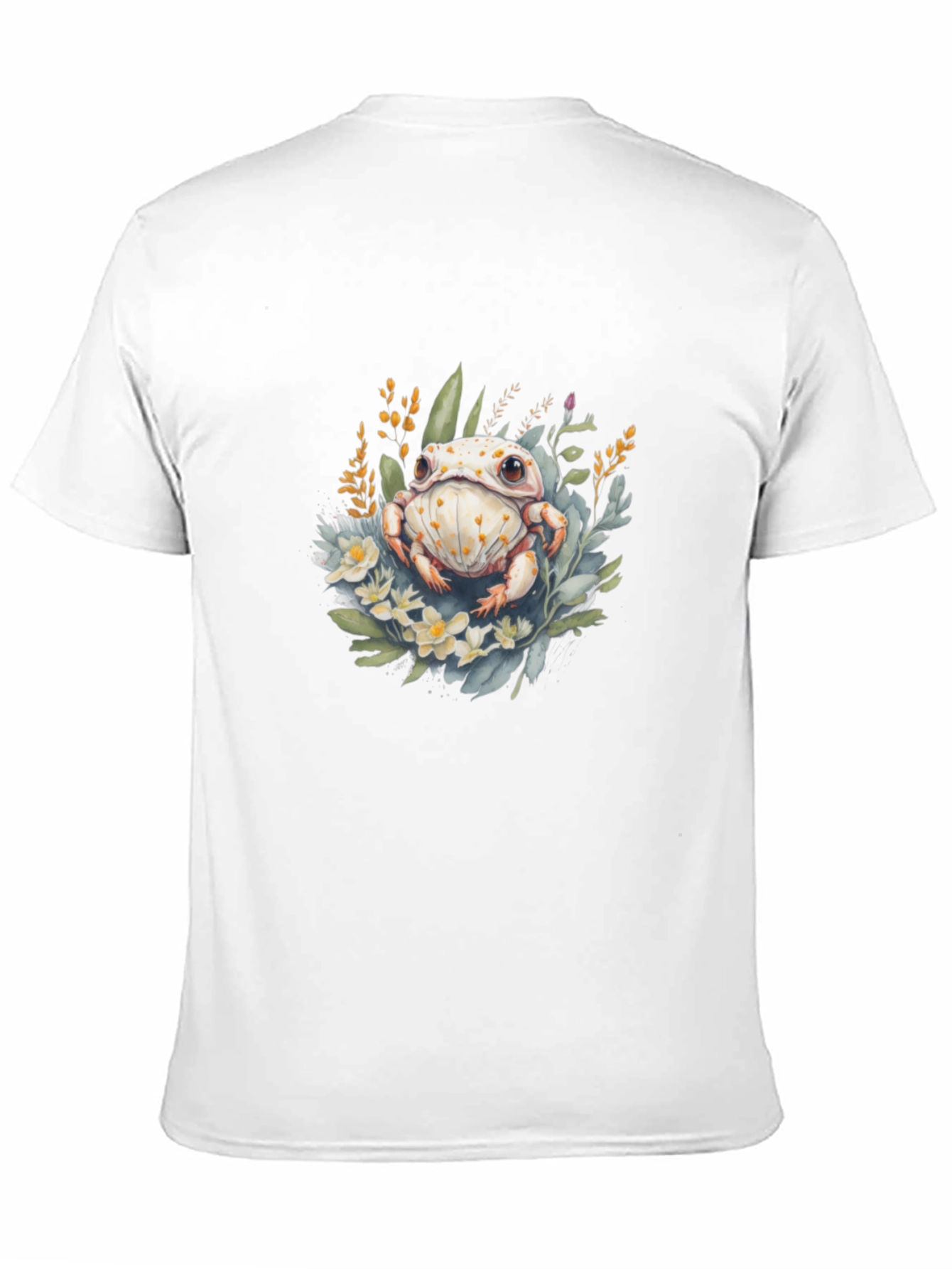 Floral Frog Graphic T-Shirt - Black Cotton Tee