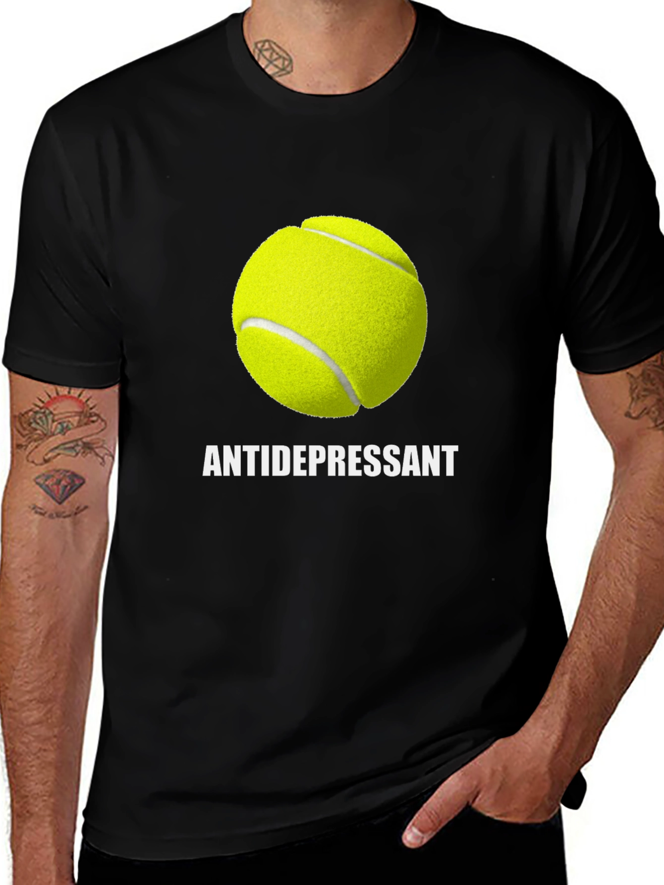 Antidepressant Tennis Ball Graphic T-Shirt