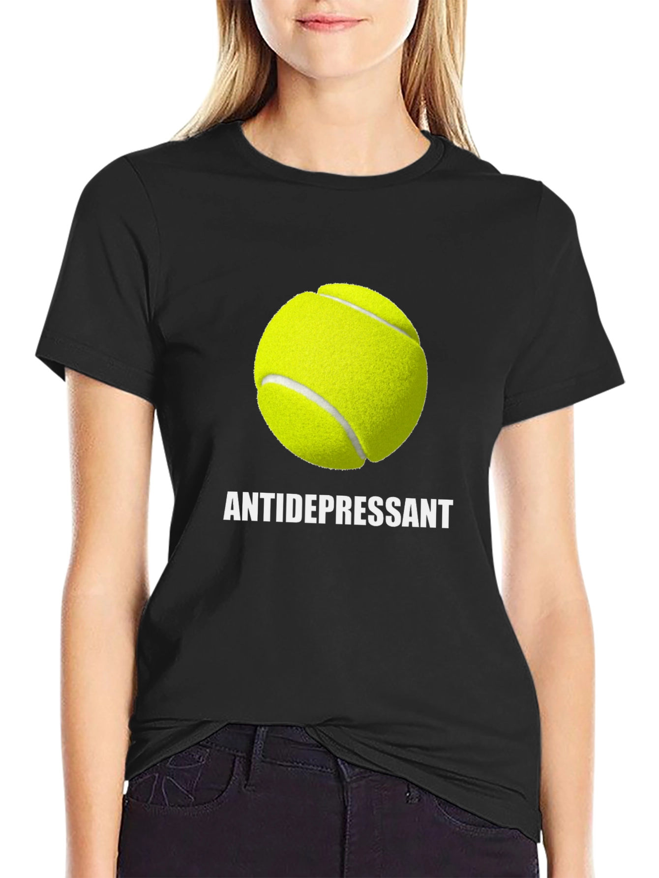 Antidepressant Tennis Ball Graphic T-Shirt