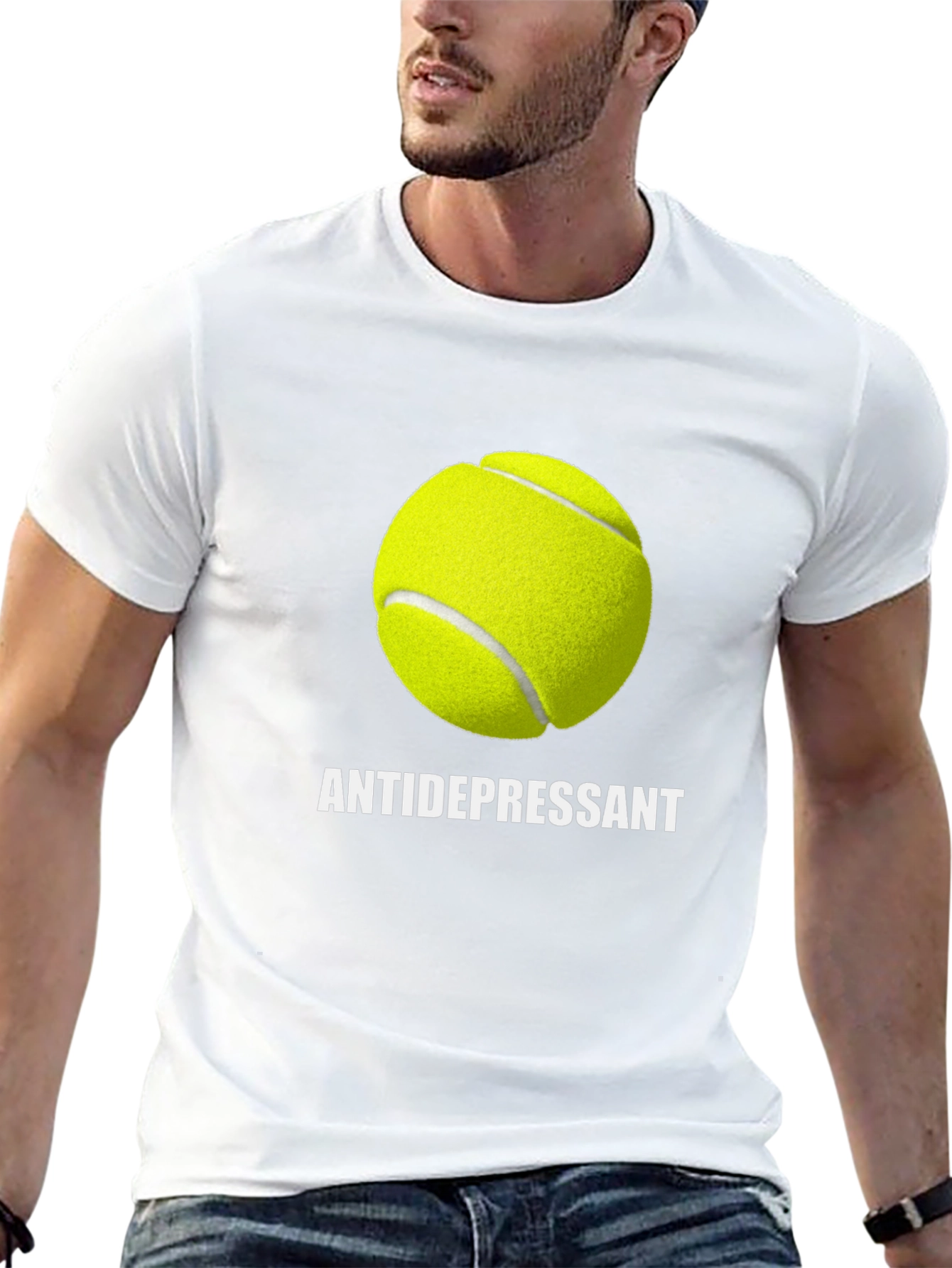Antidepressant Tennis Ball Graphic T-Shirt