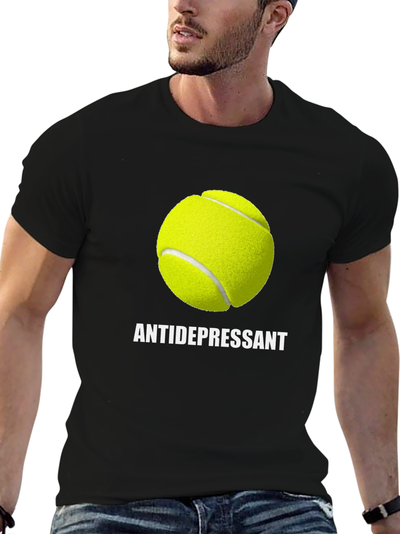 Antidepressant Tennis Ball Graphic T-Shirt