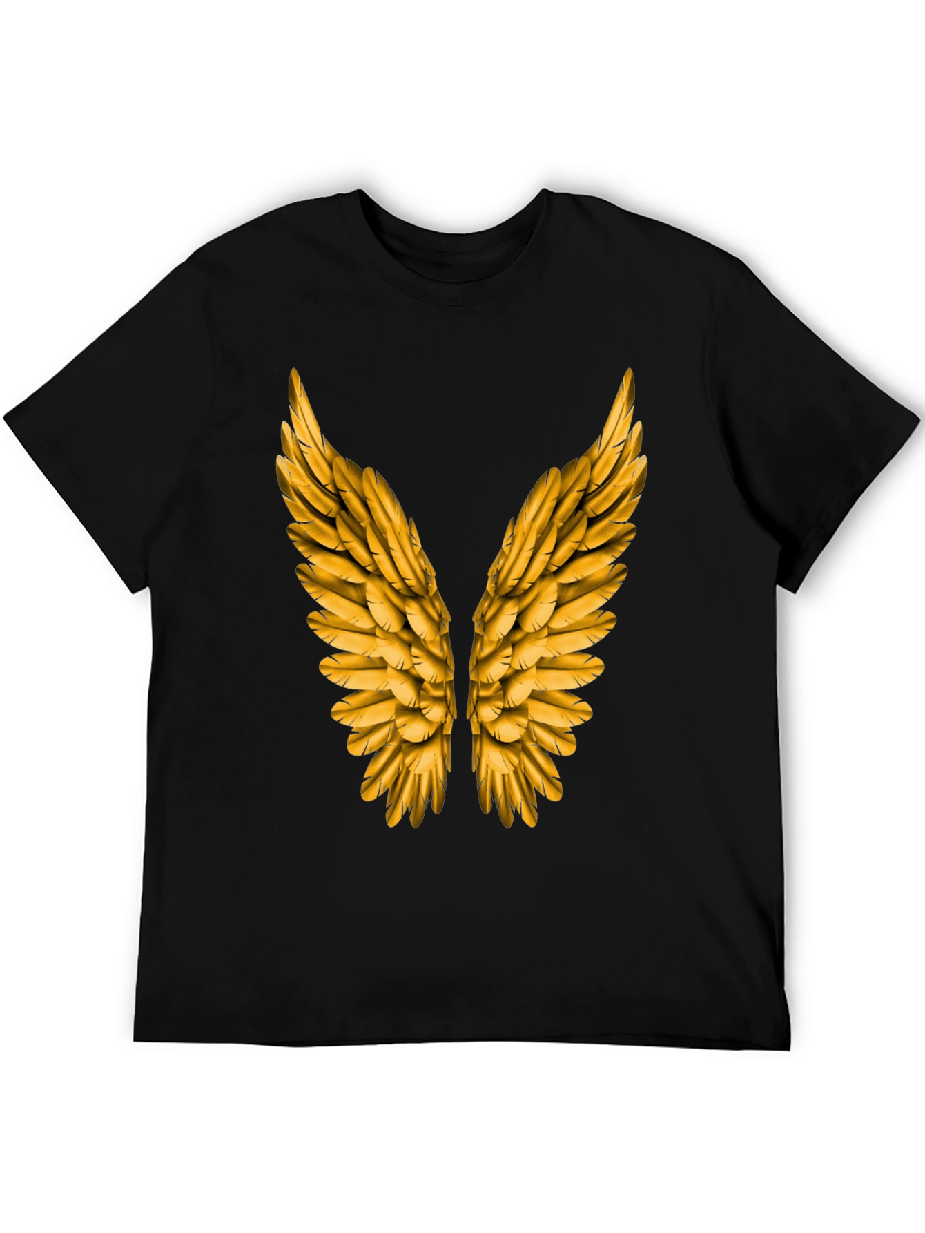Golden Wings Graphic Tee - Black Short Sleeve