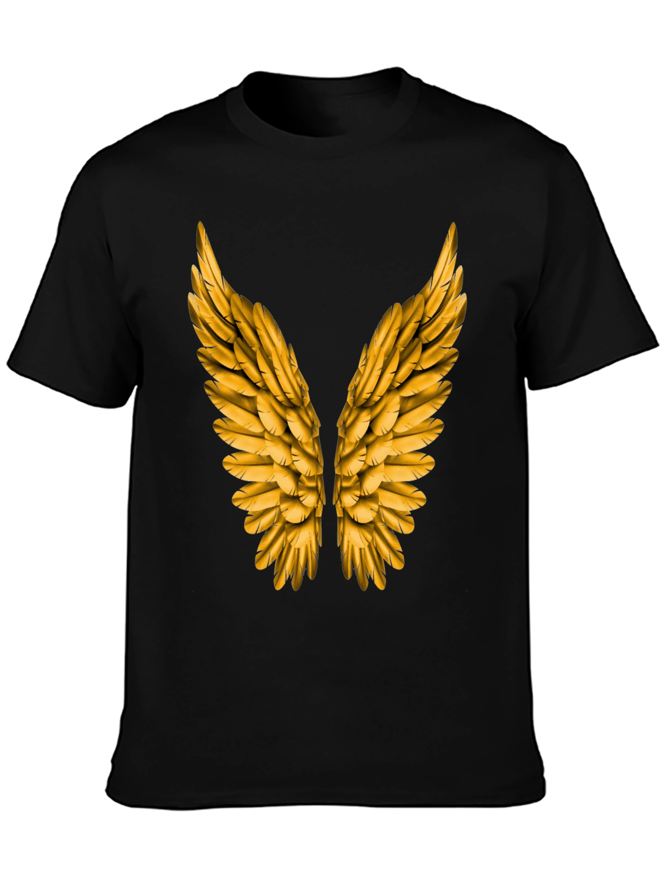 Golden Wings Graphic Tee - Black Short Sleeve