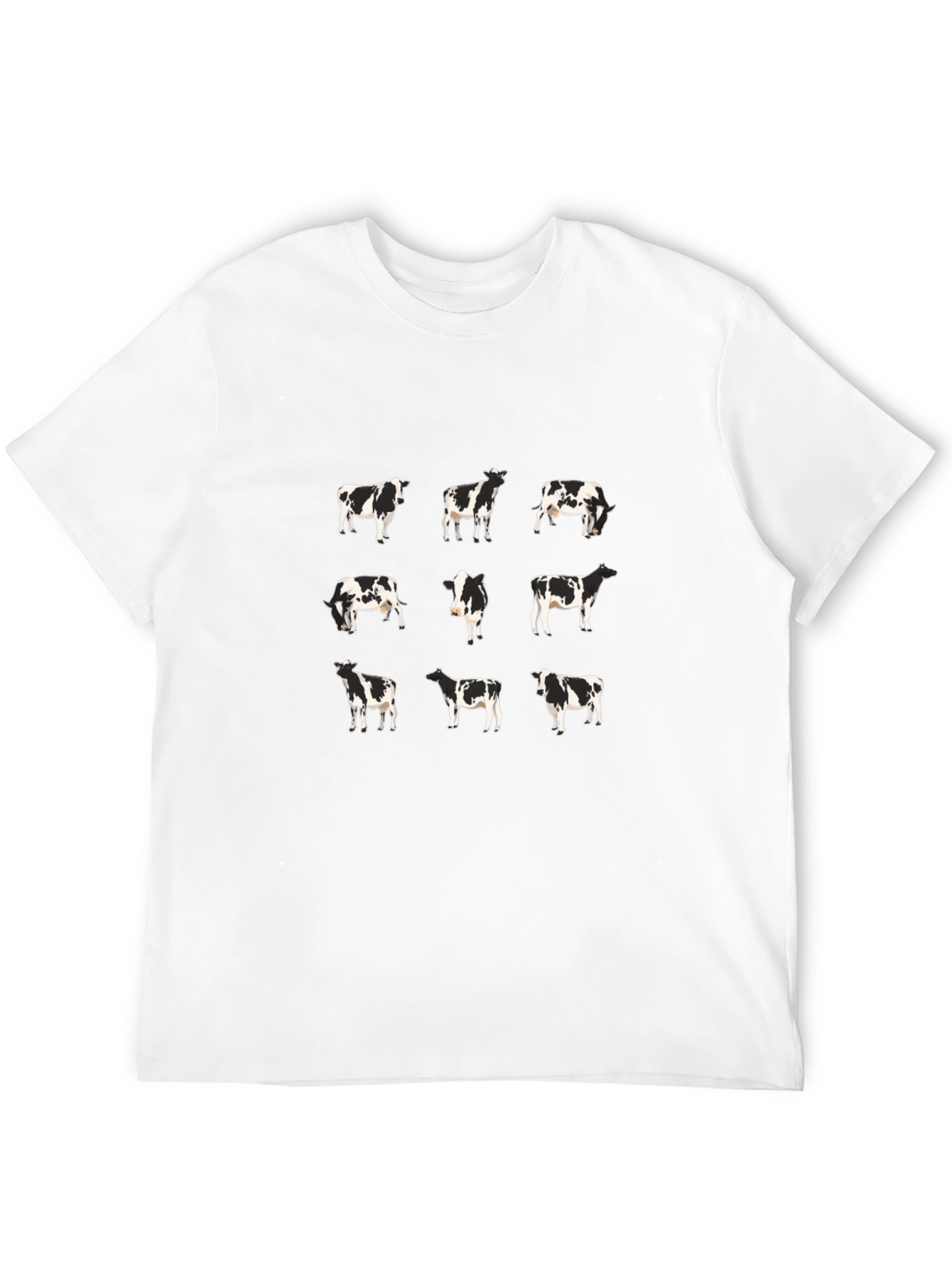 Cow Pattern Black T-Shirt