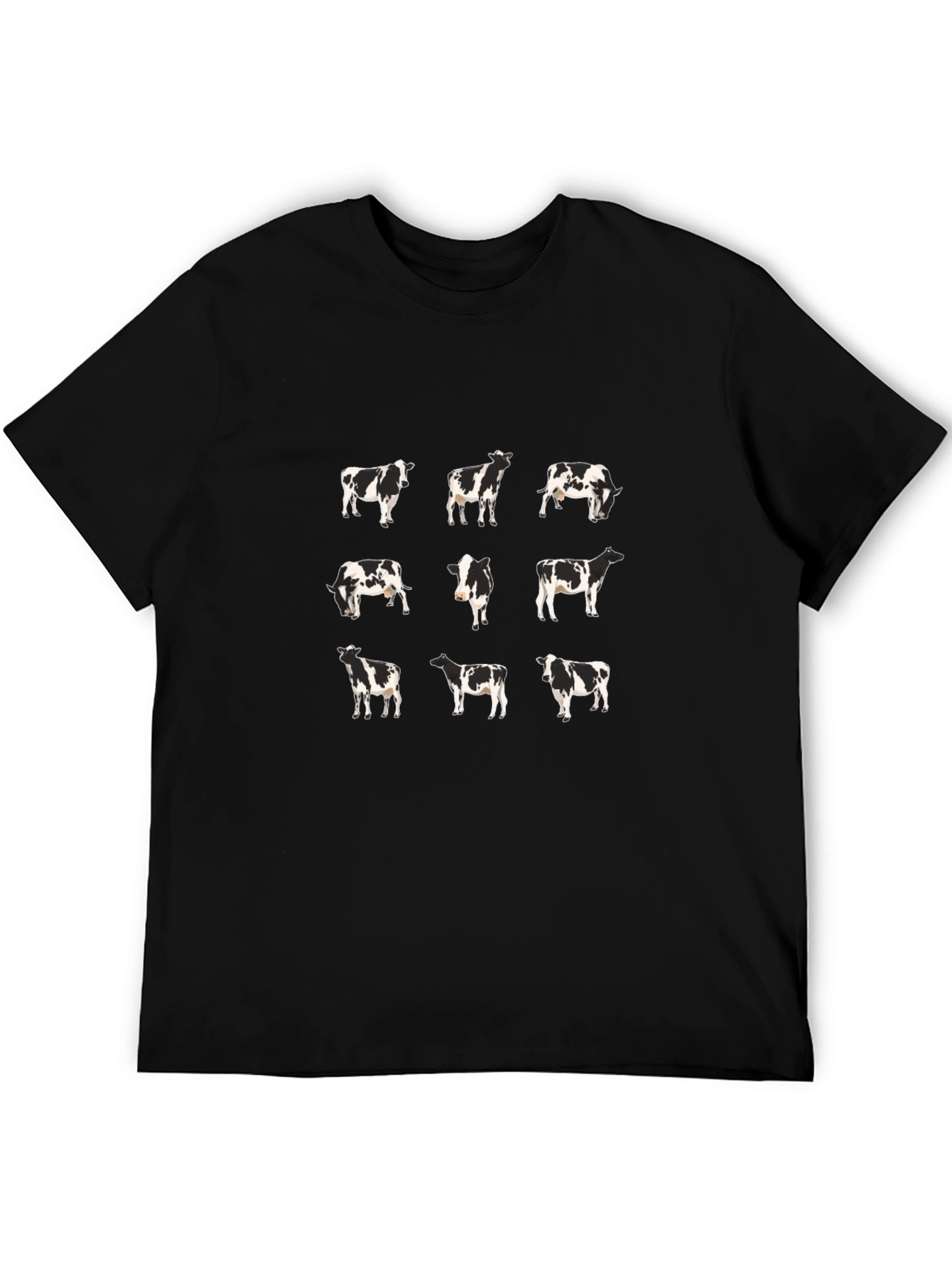Cow Pattern Black T-Shirt