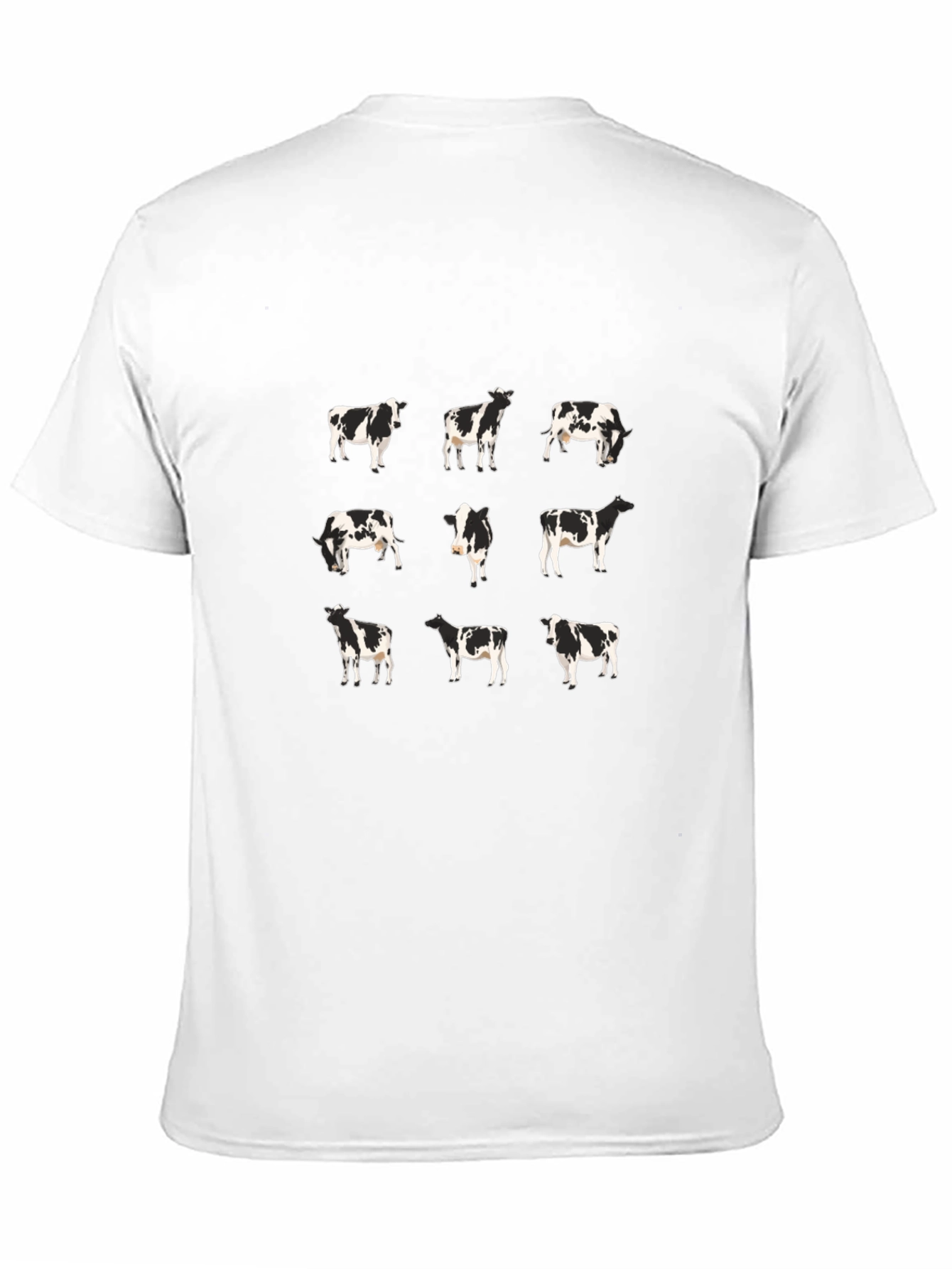 Cow Pattern Black T-Shirt