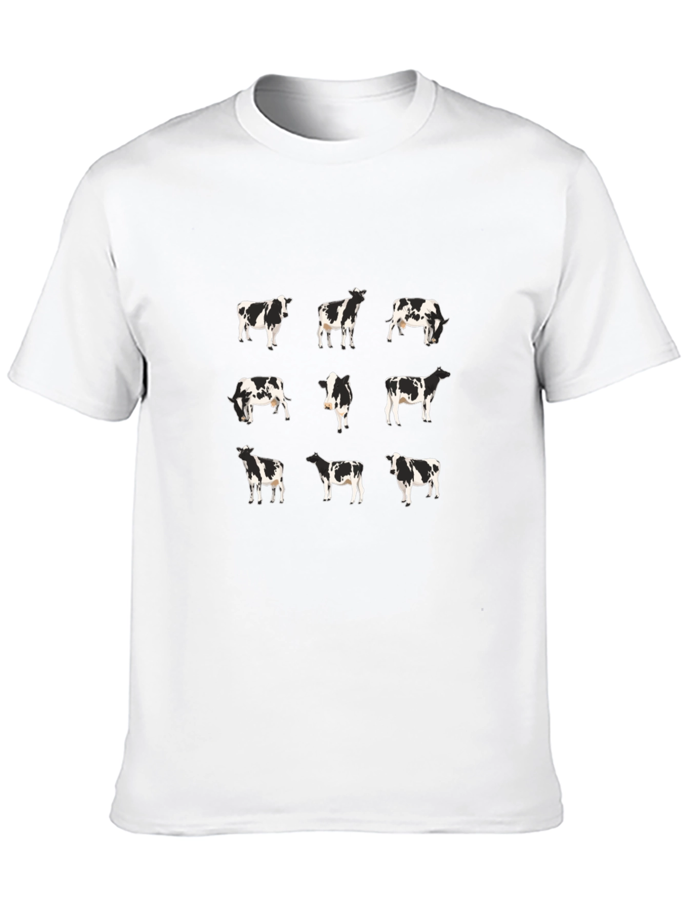 Cow Pattern Black T-Shirt