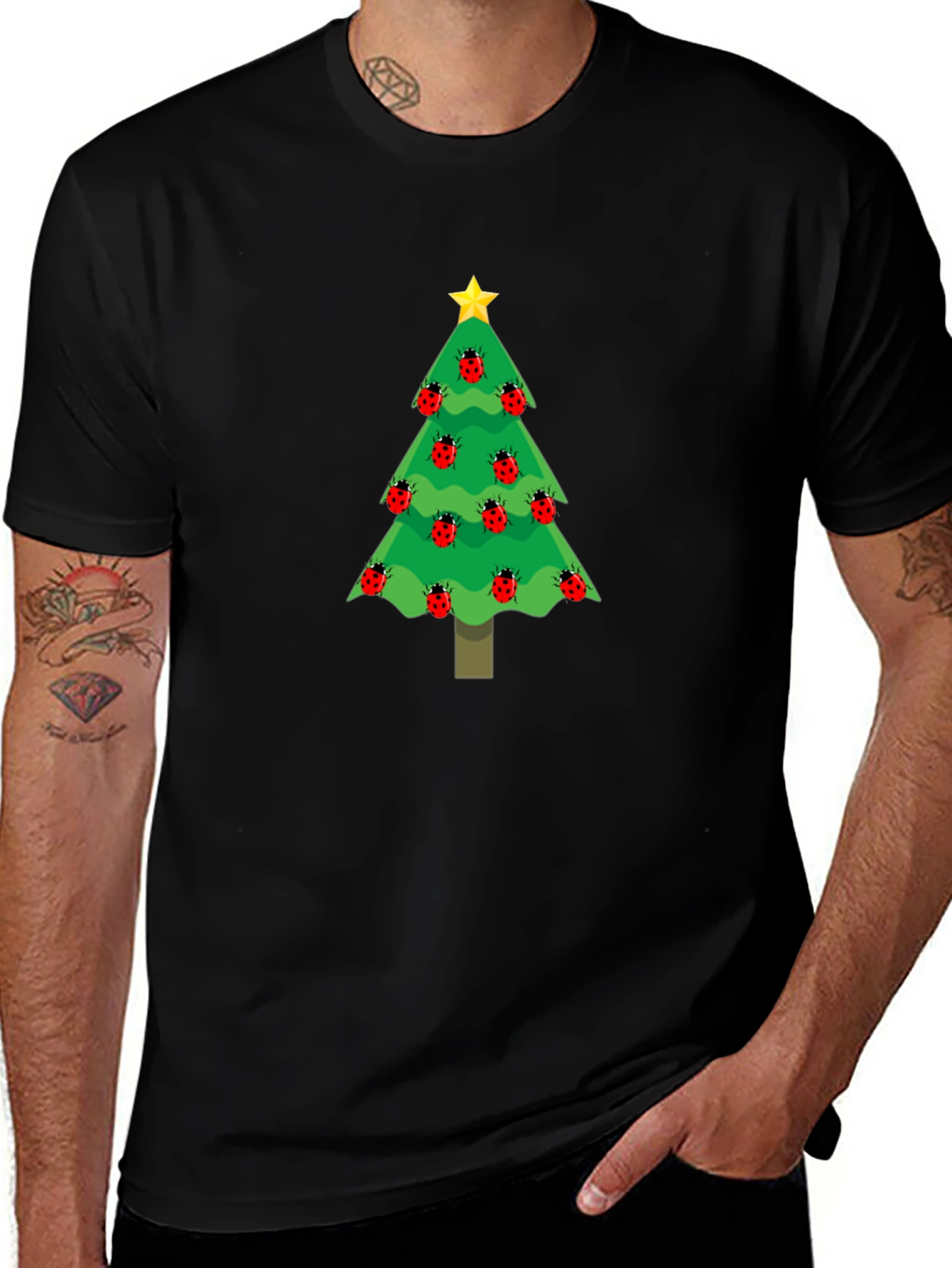 Christmas Tree Ladybug T-Shirt - Holiday Apparel