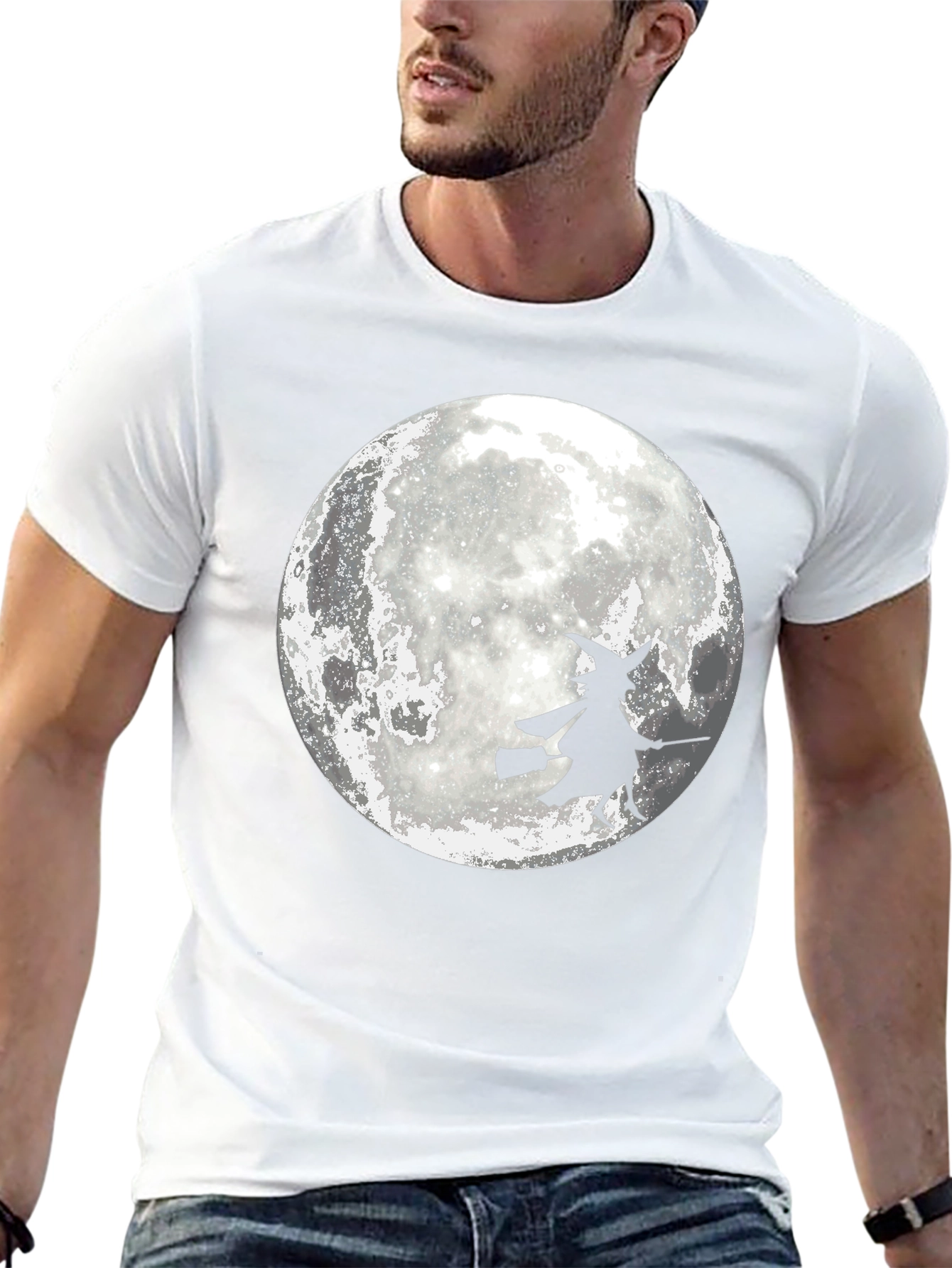 Witch On Moon Graphic T-Shirt