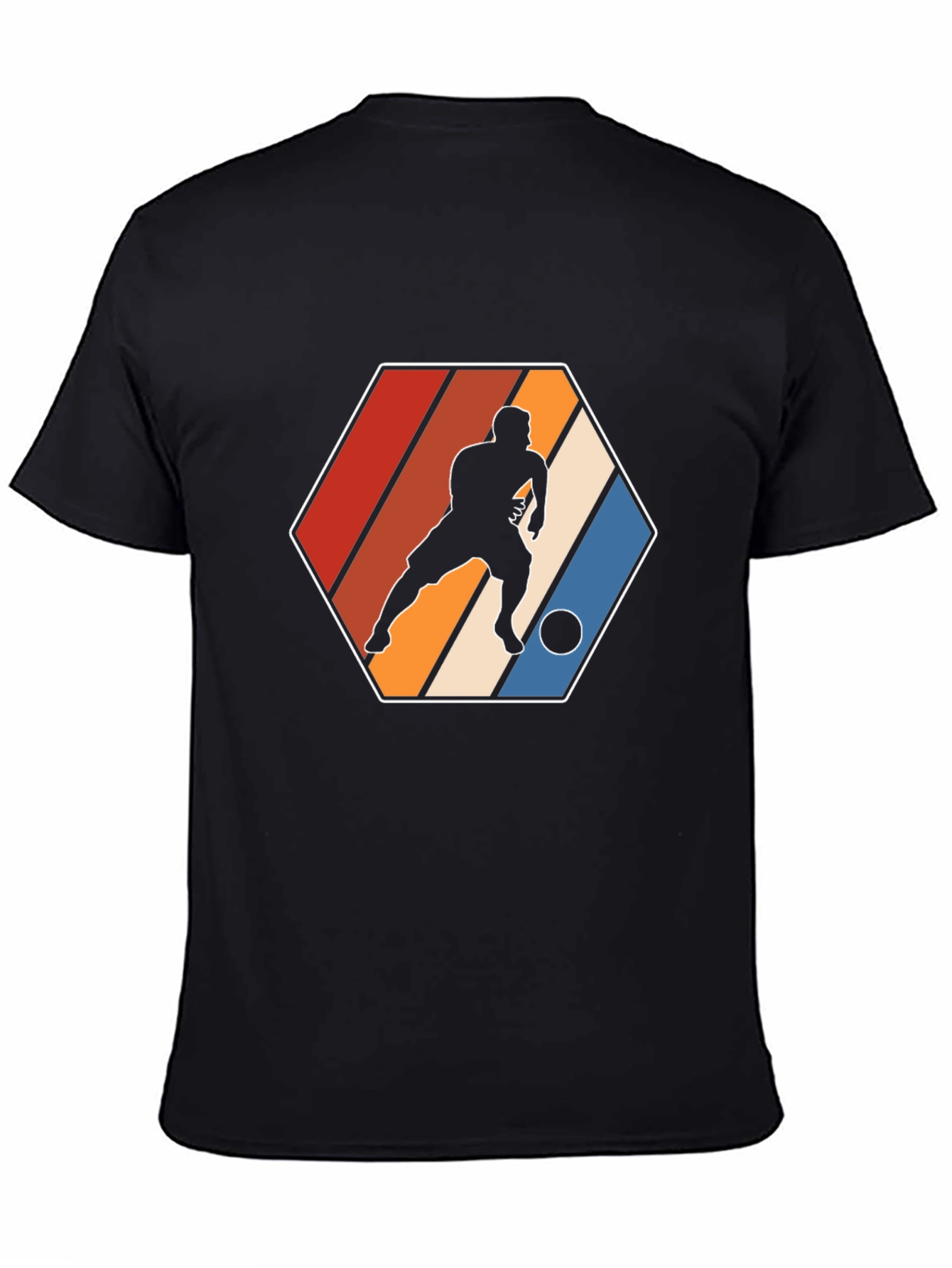 Retro Soccer Player Graphic Tee - Black