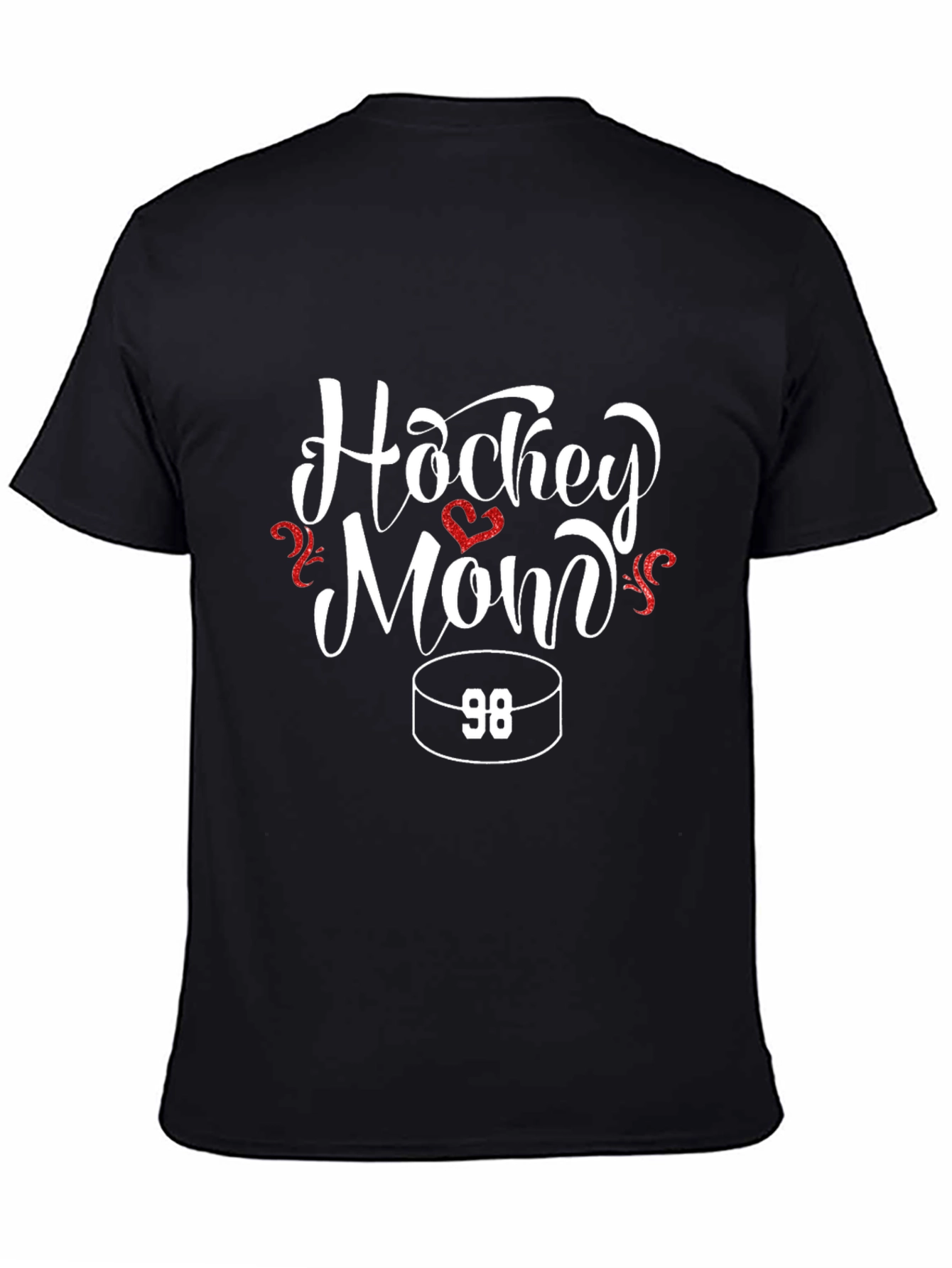 Hockey Mom Black T-Shirt - Number 98