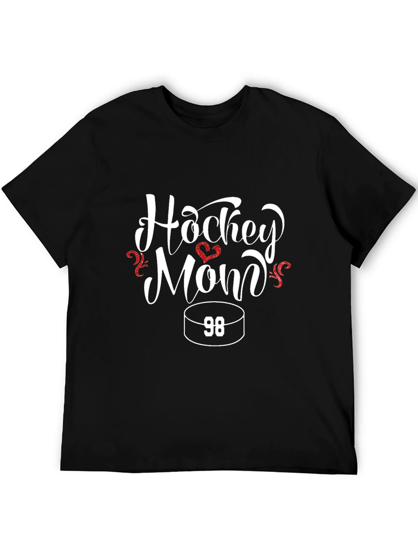 Hockey Mom Black T-Shirt - Number 98