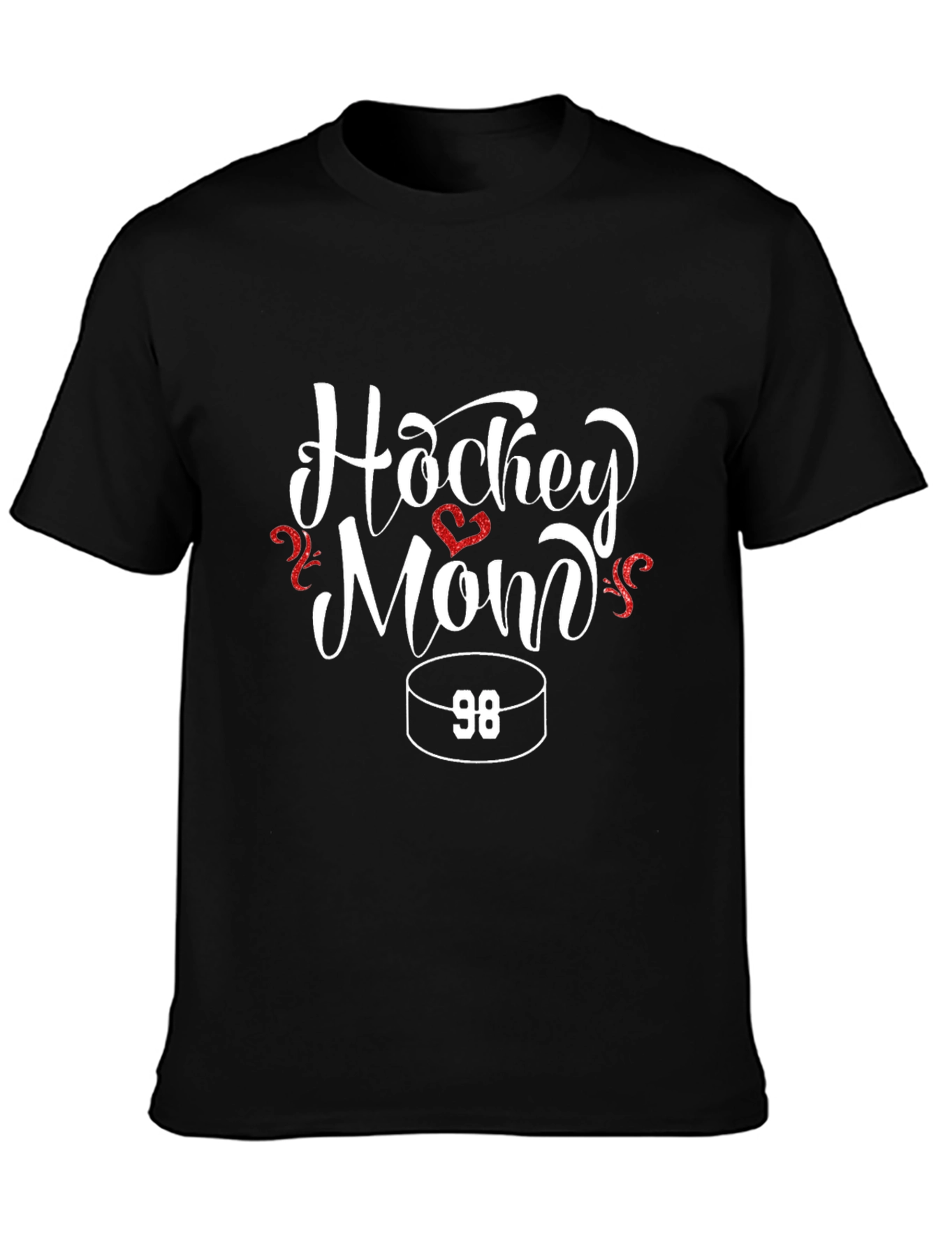 Hockey Mom Black T-Shirt - Number 98