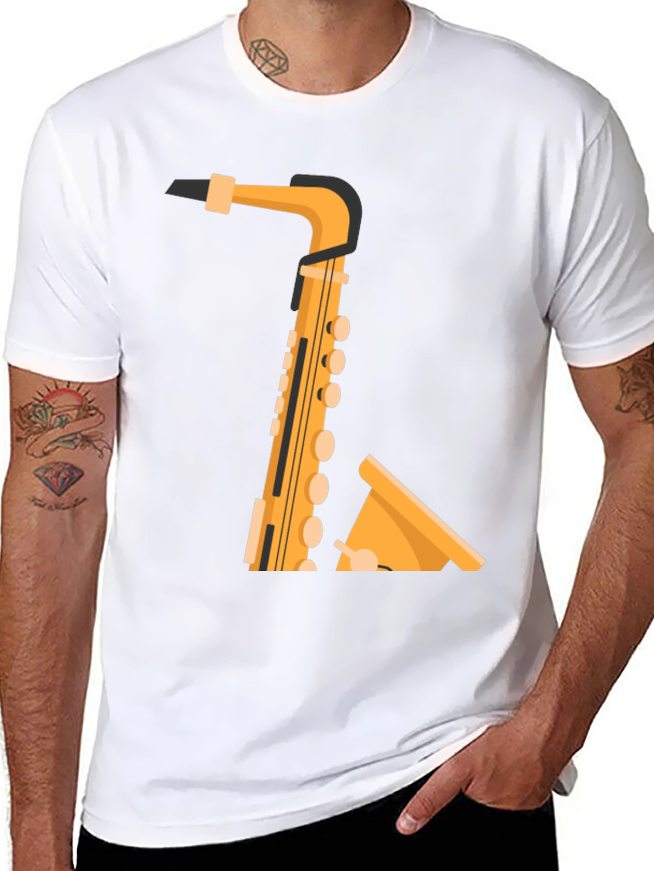 Saxophone Graphic Tee - Musical Instrument T-Shirt