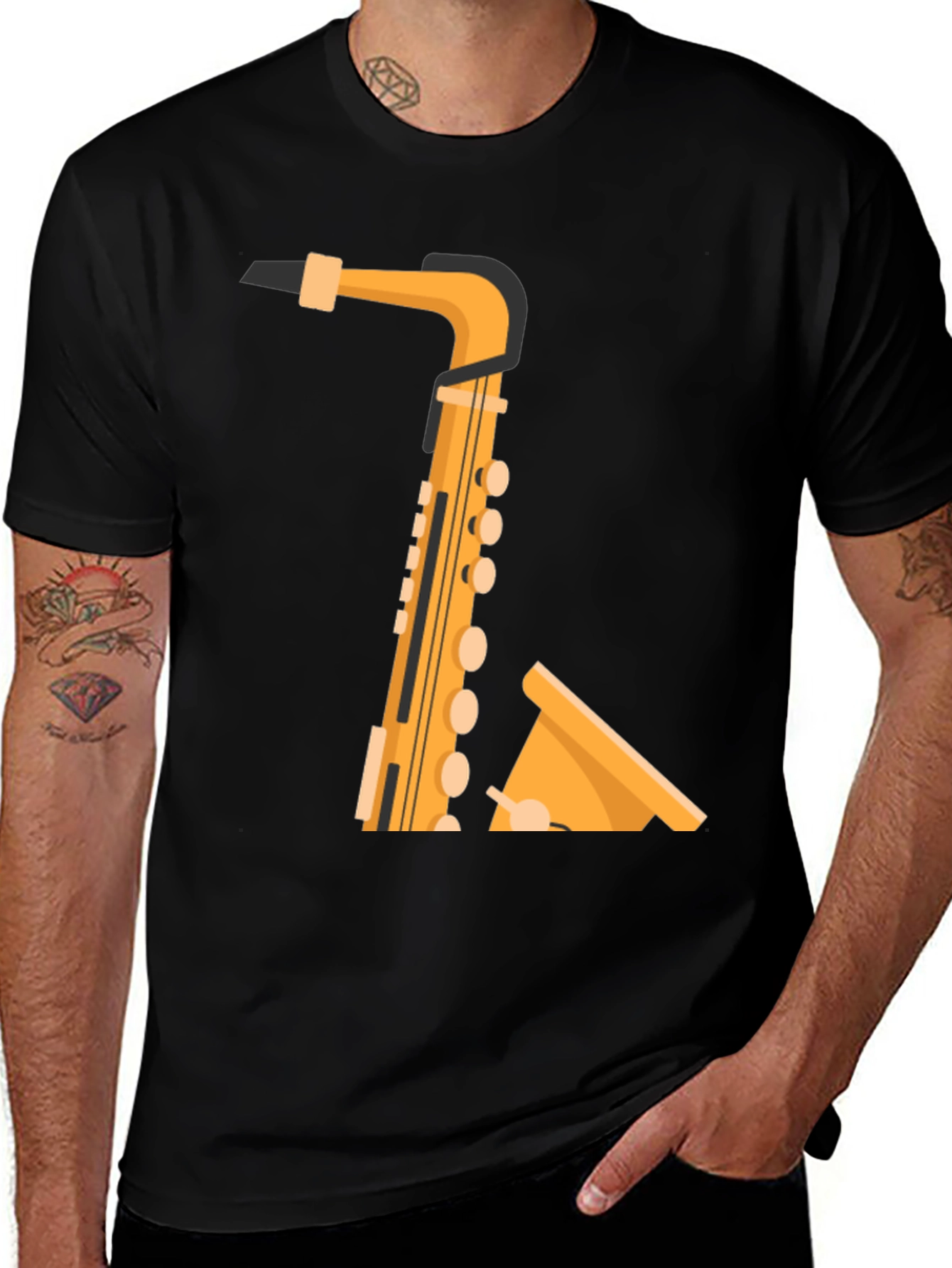 Saxophone Graphic Tee - Musical Instrument T-Shirt