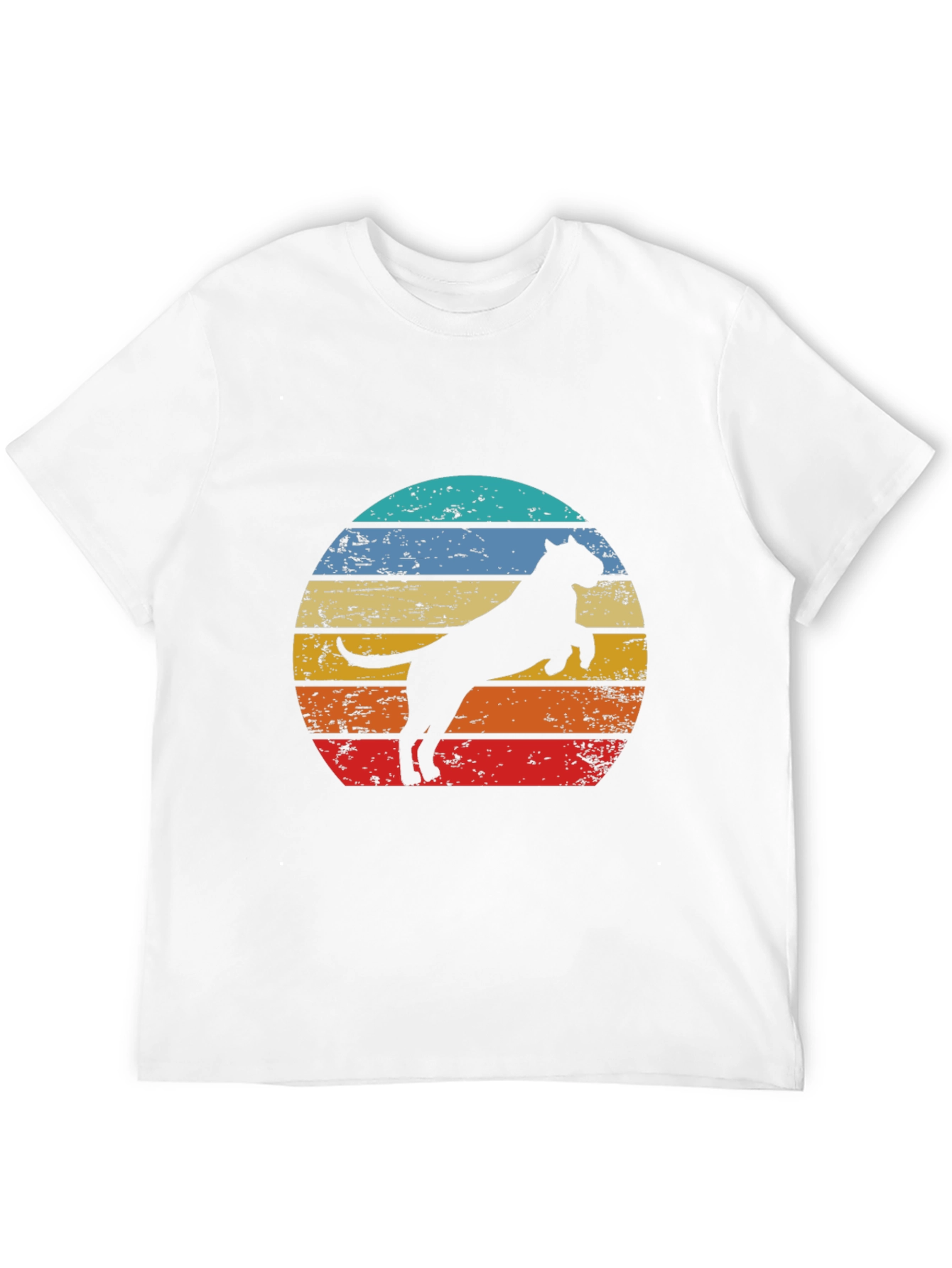 Retro Pitbull Dog Graphic Tee - Black