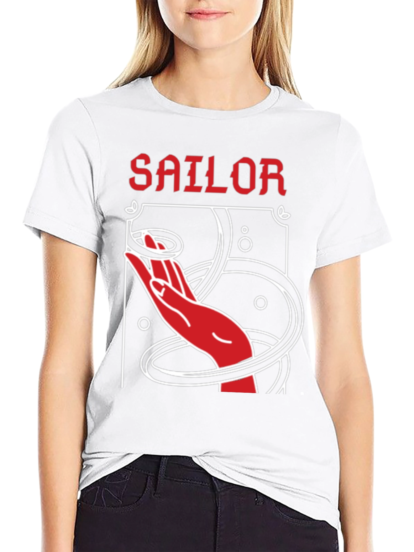 Sailor Hand Graphic Black T-Shirt