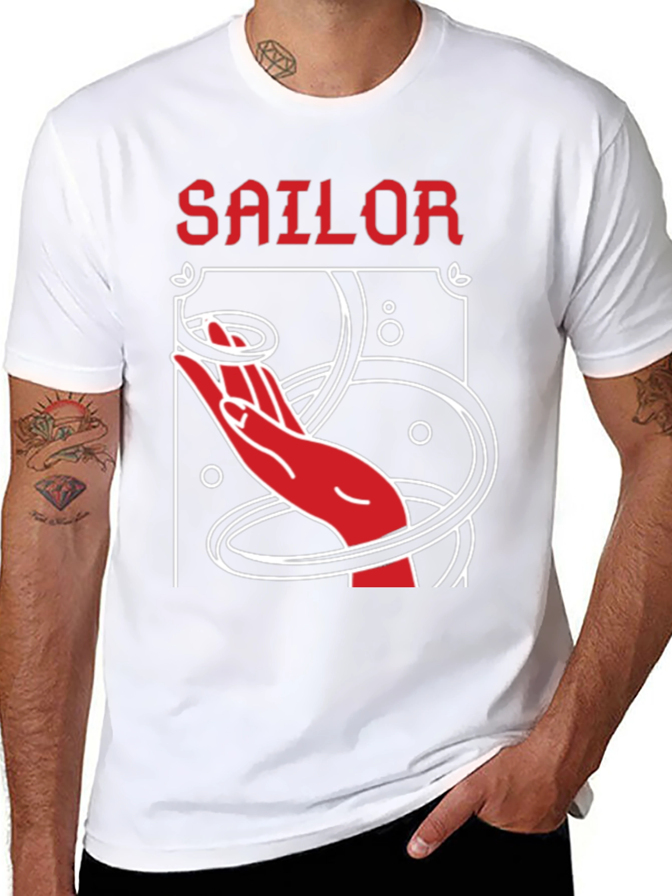 Sailor Hand Graphic Black T-Shirt