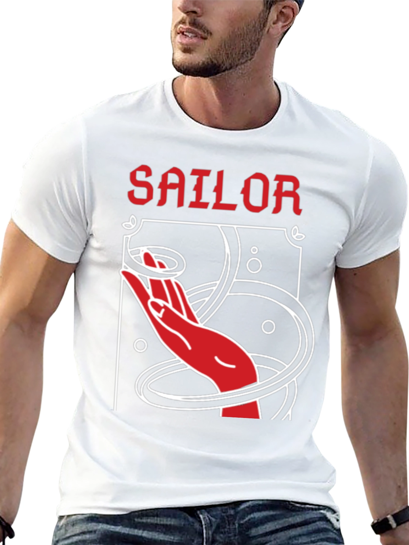 Sailor Hand Graphic Black T-Shirt