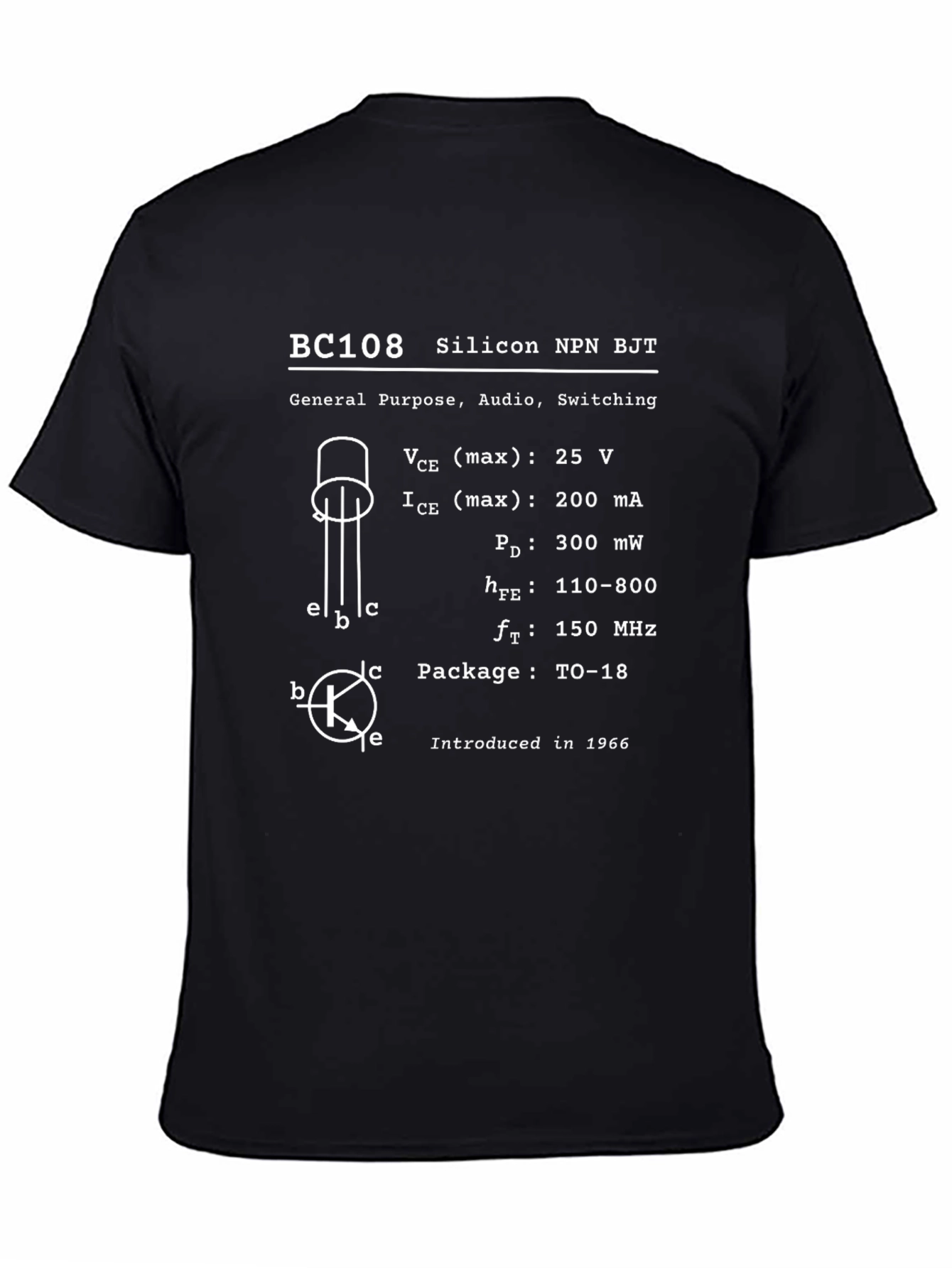 BC108 Transistor T-Shirt - Geeky Tech Tee
