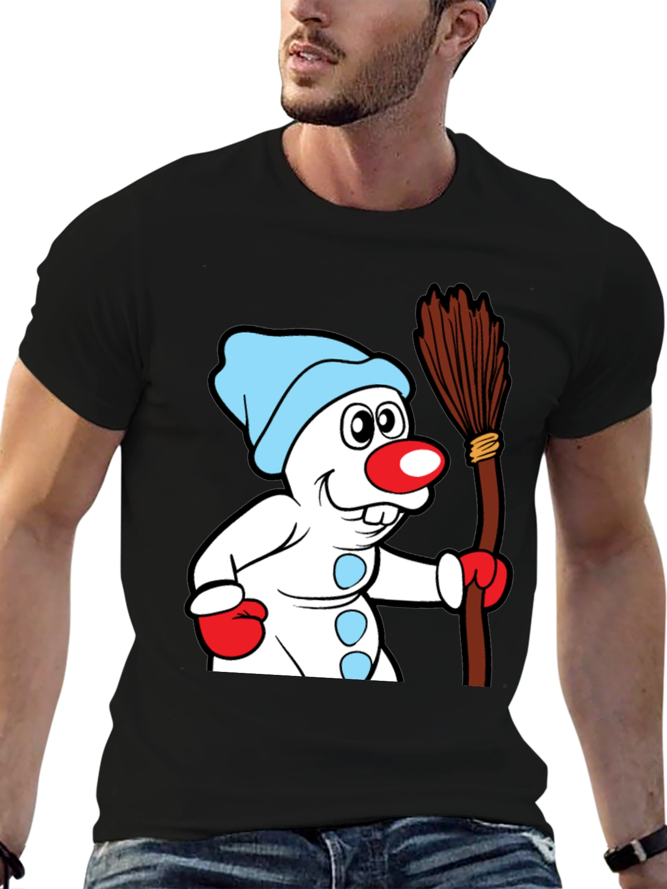 Whimsical Snowman Graphic Tee - Winter Holiday Cheer
