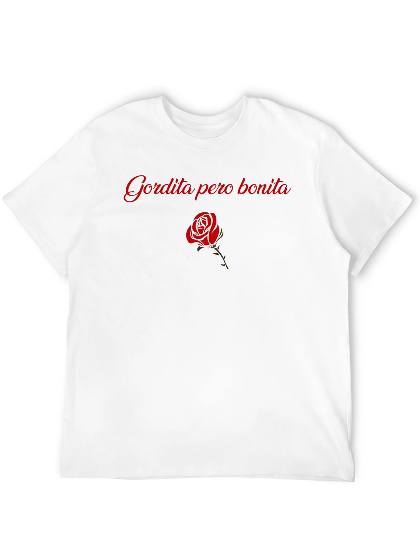 Gordita Pero Bonita T-Shirt with Rose