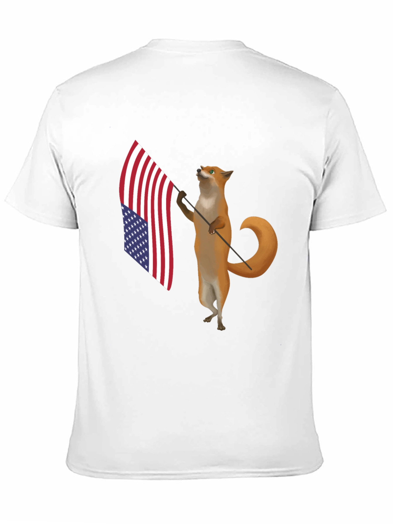 Patriotic Fox T-Shirt - American Flag Design