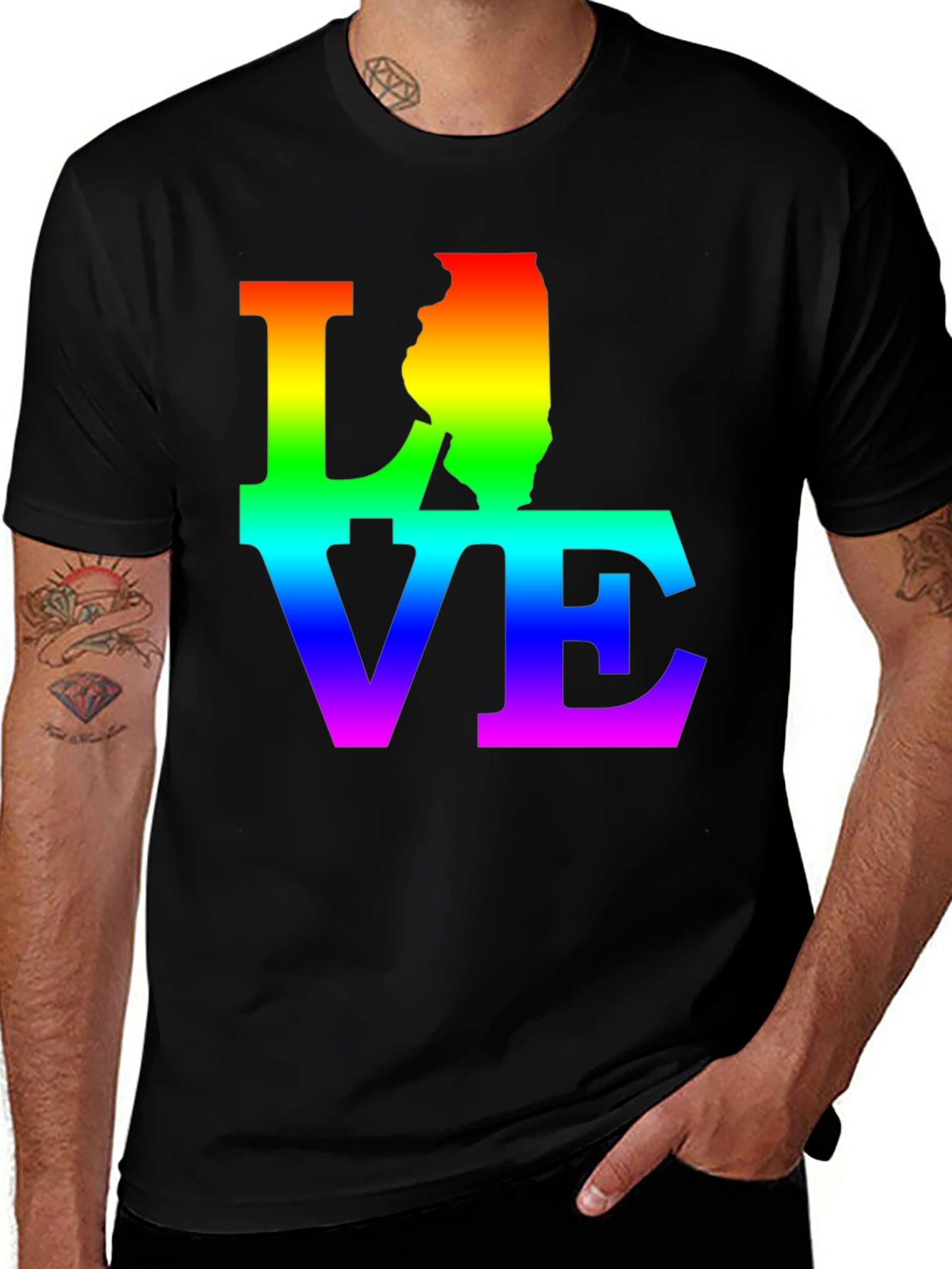 Rainbow LOVE Illinois T-Shirt