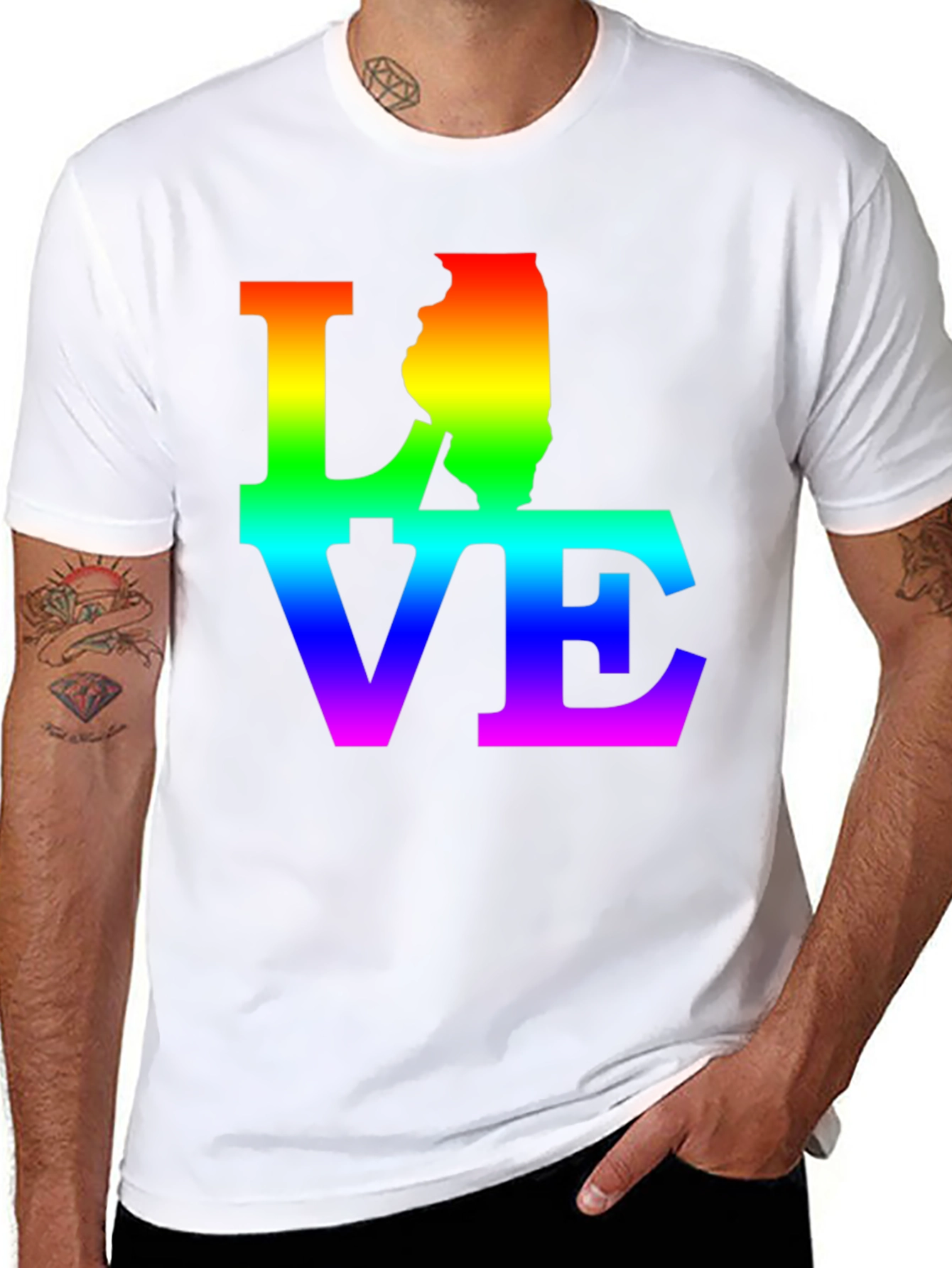 Rainbow LOVE Illinois T-Shirt