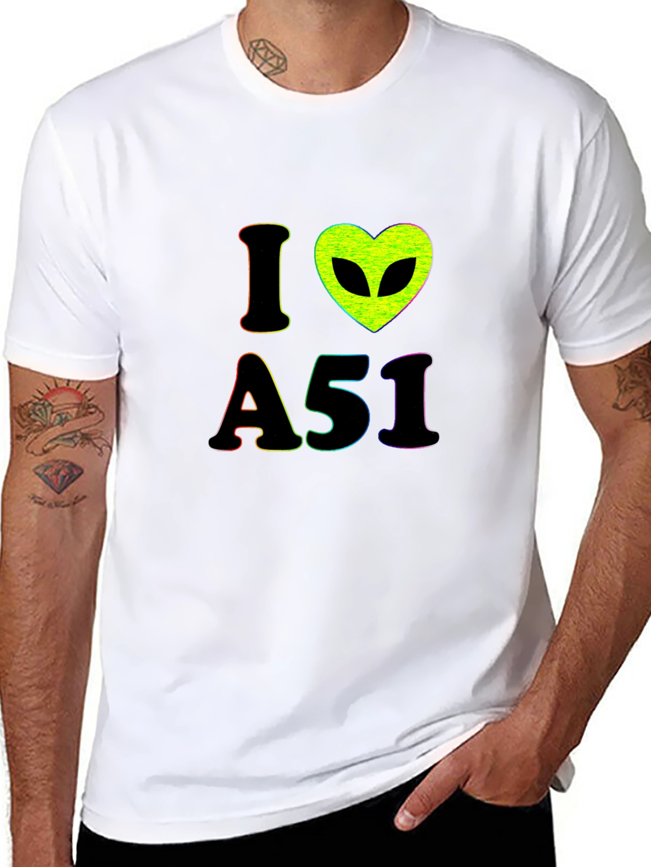 I Love Area 51 Alien Graphic T-Shirt