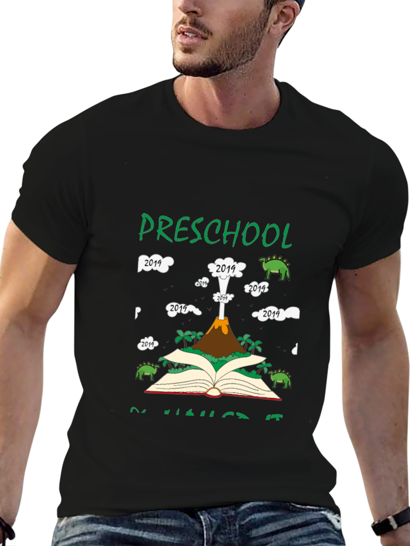 Preschool Graduation T-Shirt - Dinosaur Volcano 2019