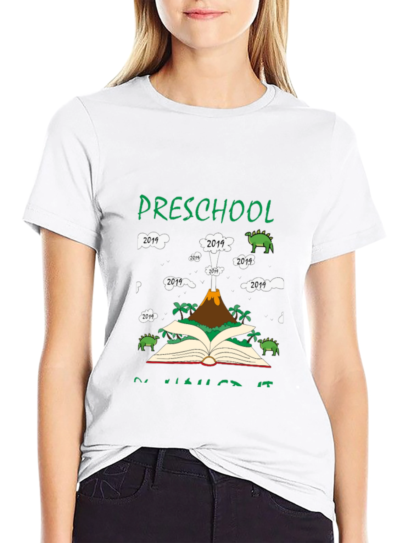 Preschool Graduation T-Shirt - Dinosaur Volcano 2019