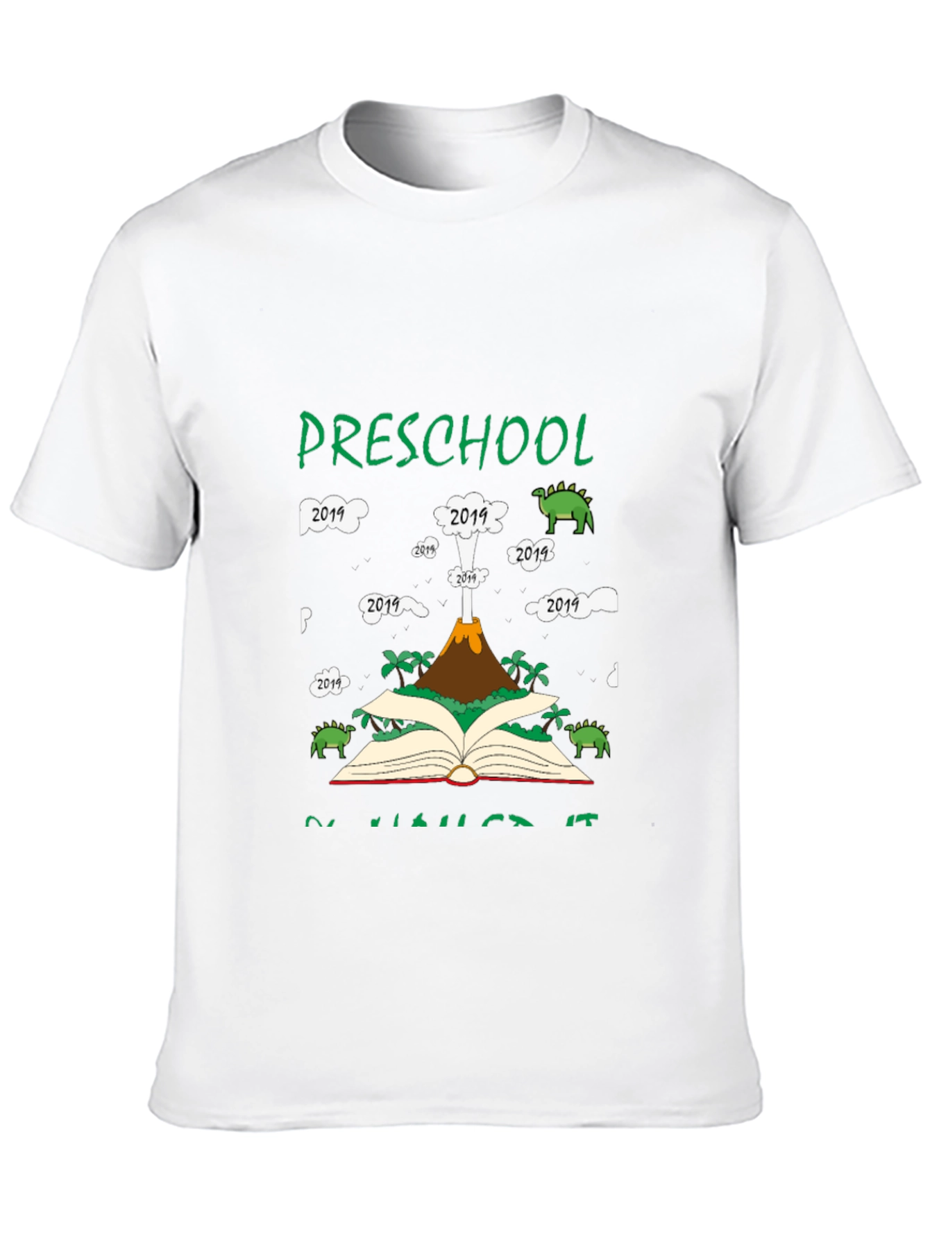 Preschool Graduation T-Shirt - Dinosaur Volcano 2019