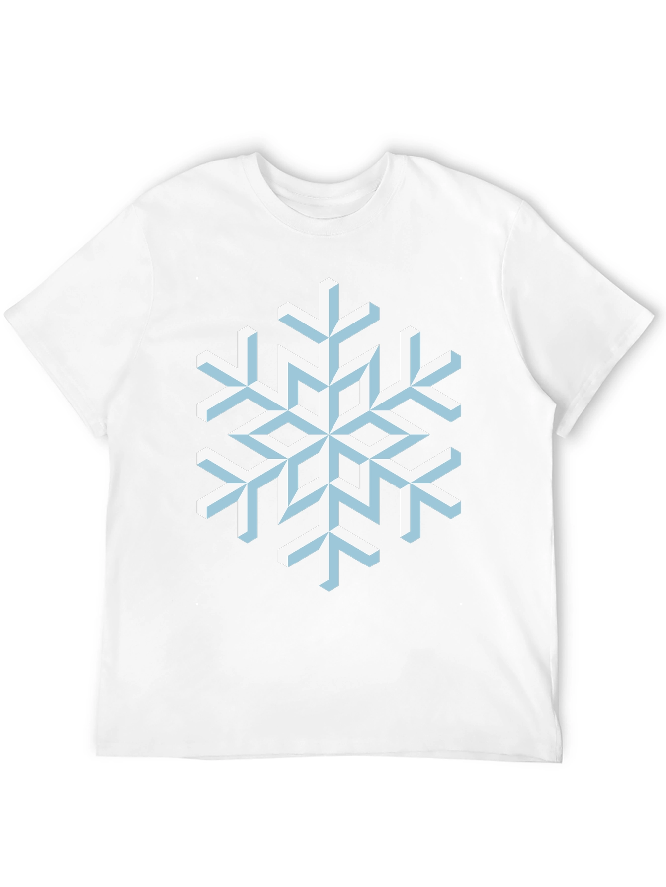 Geometric Snowflake Graphic Tee - Stylish Winter Apparel