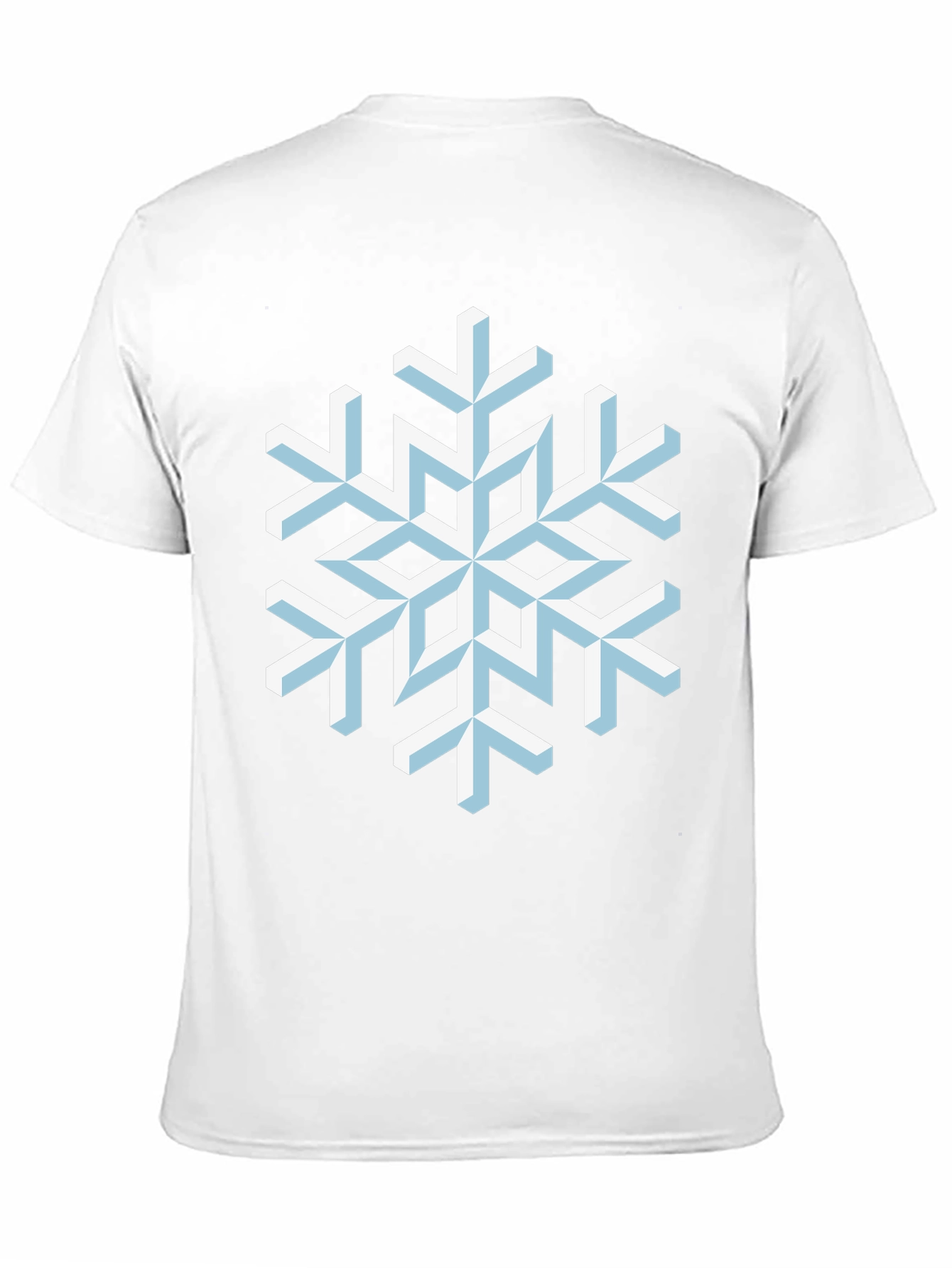 Geometric Snowflake Graphic Tee - Stylish Winter Apparel