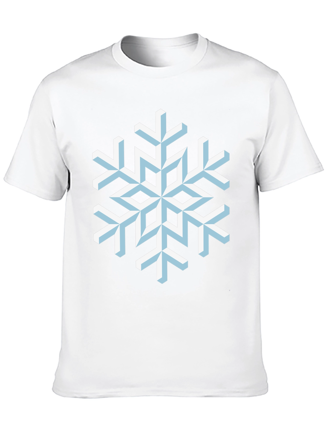 Geometric Snowflake Graphic Tee - Stylish Winter Apparel