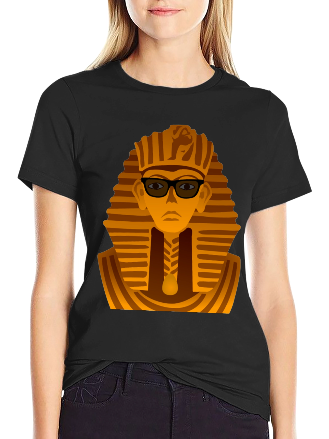 Cool Pharaoh Graphic Tee - Black Cotton T-Shirt