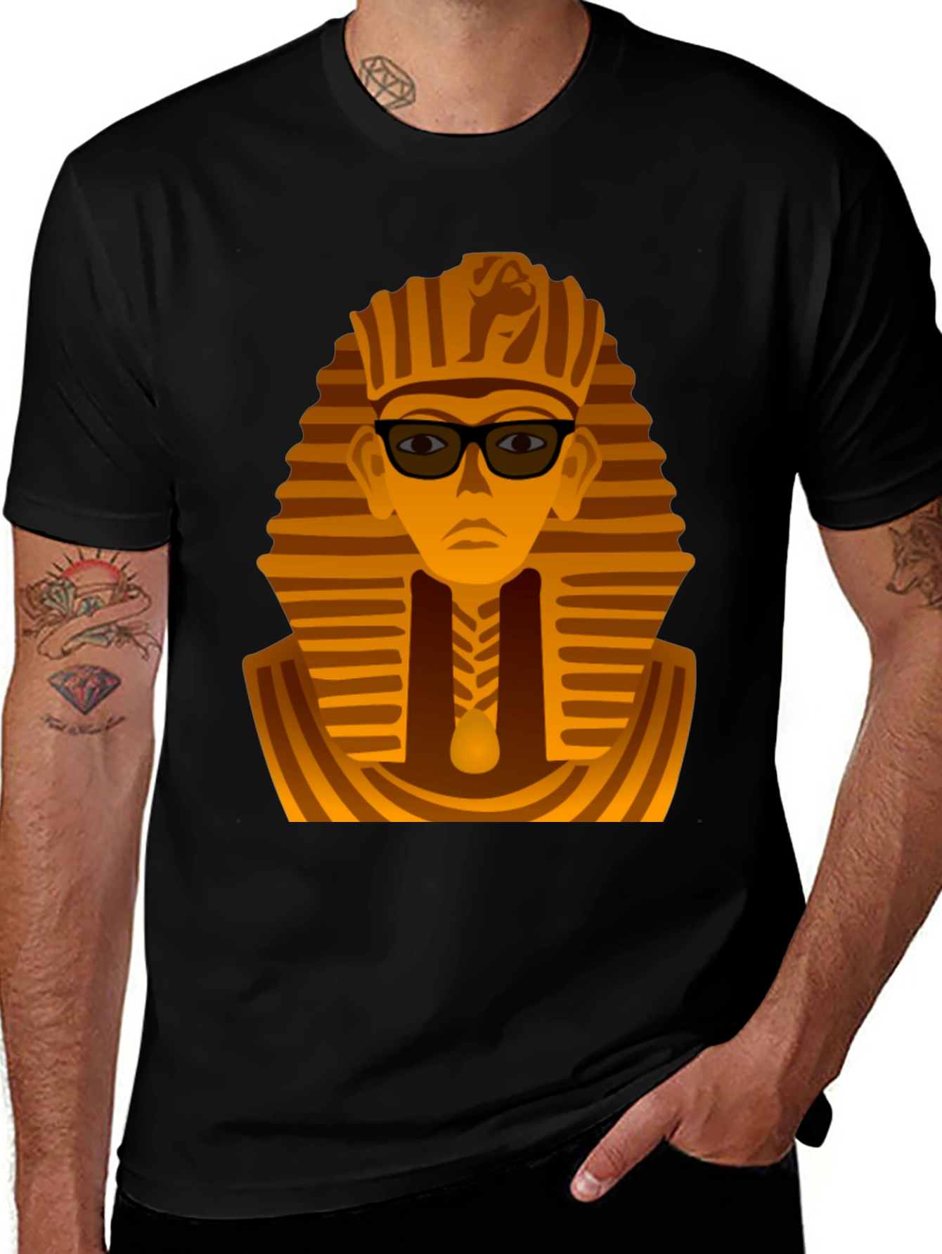 Cool Pharaoh Graphic Tee - Black Cotton T-Shirt