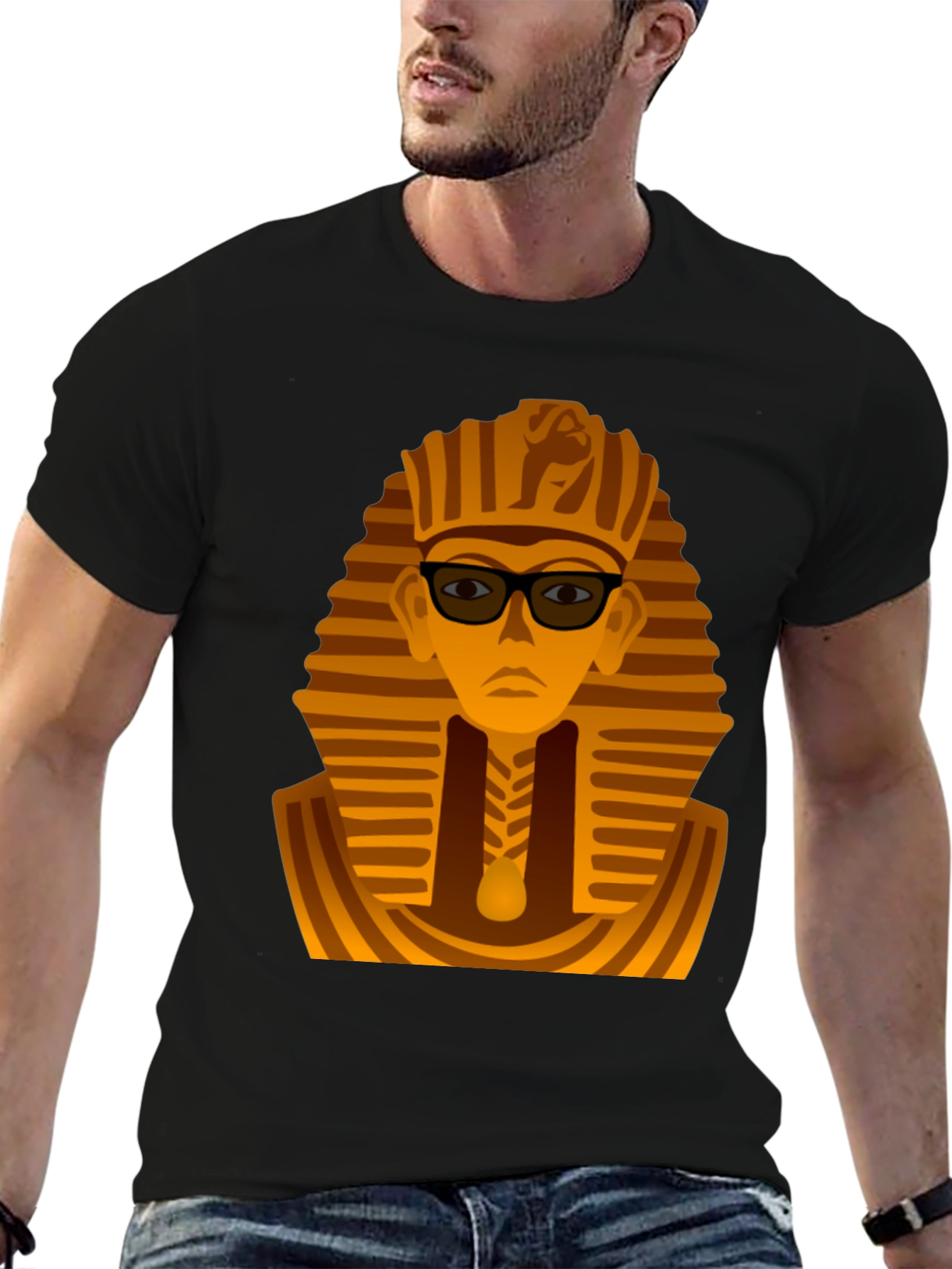 Cool Pharaoh Graphic Tee - Black Cotton T-Shirt