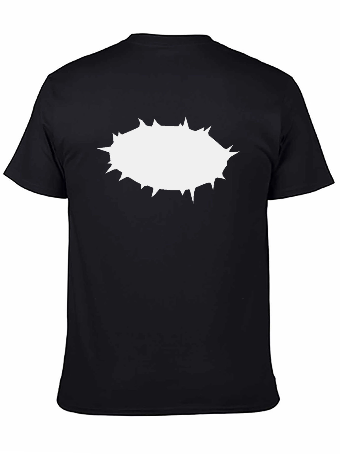 Mens Black T-Shirt with White Burst Design