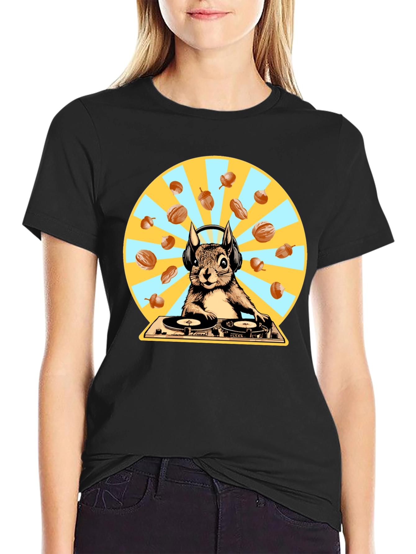 DJ Squirrel T-Shirt - Funky Animal Graphic Tee