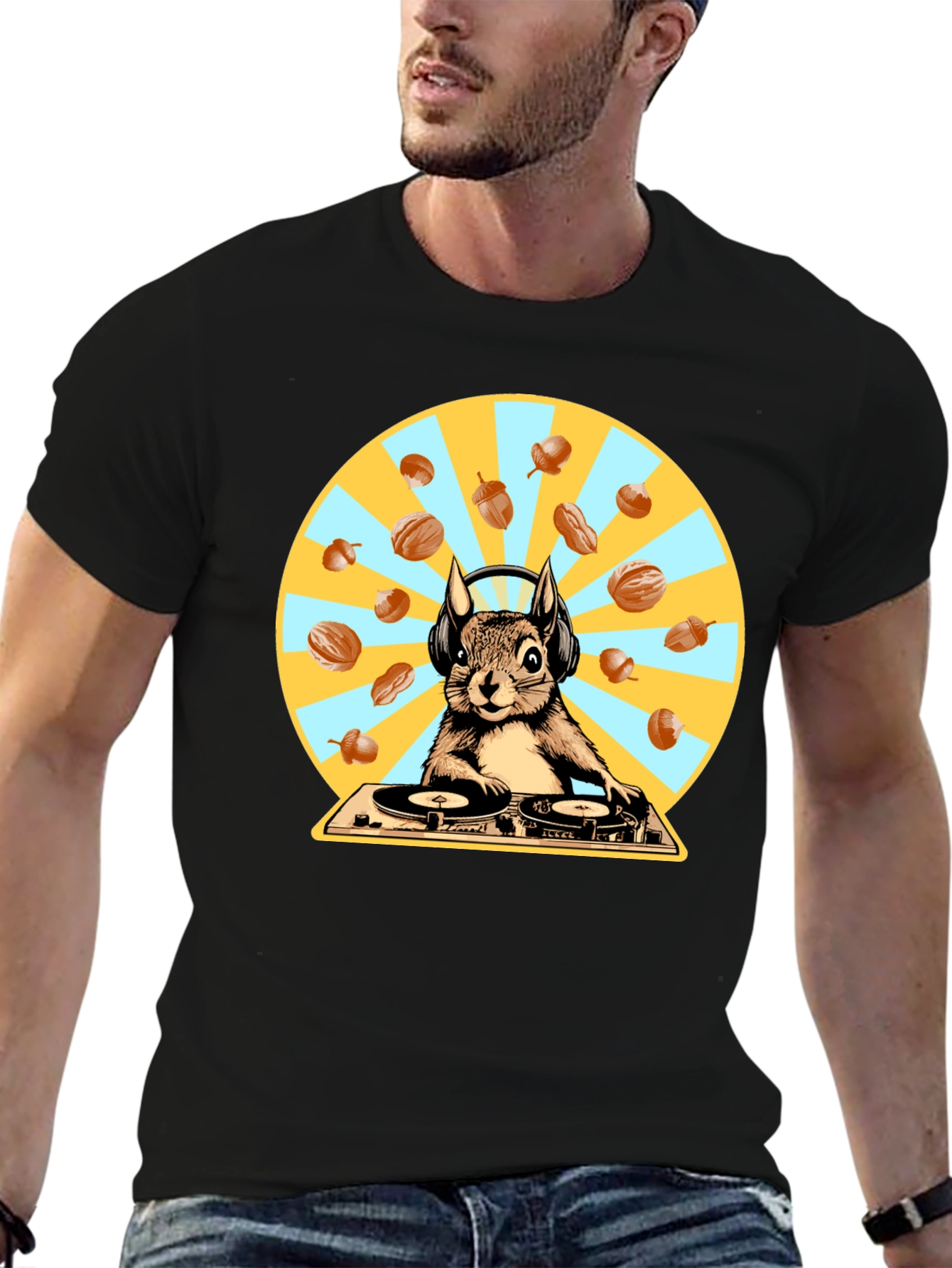 DJ Squirrel T-Shirt - Funky Animal Graphic Tee