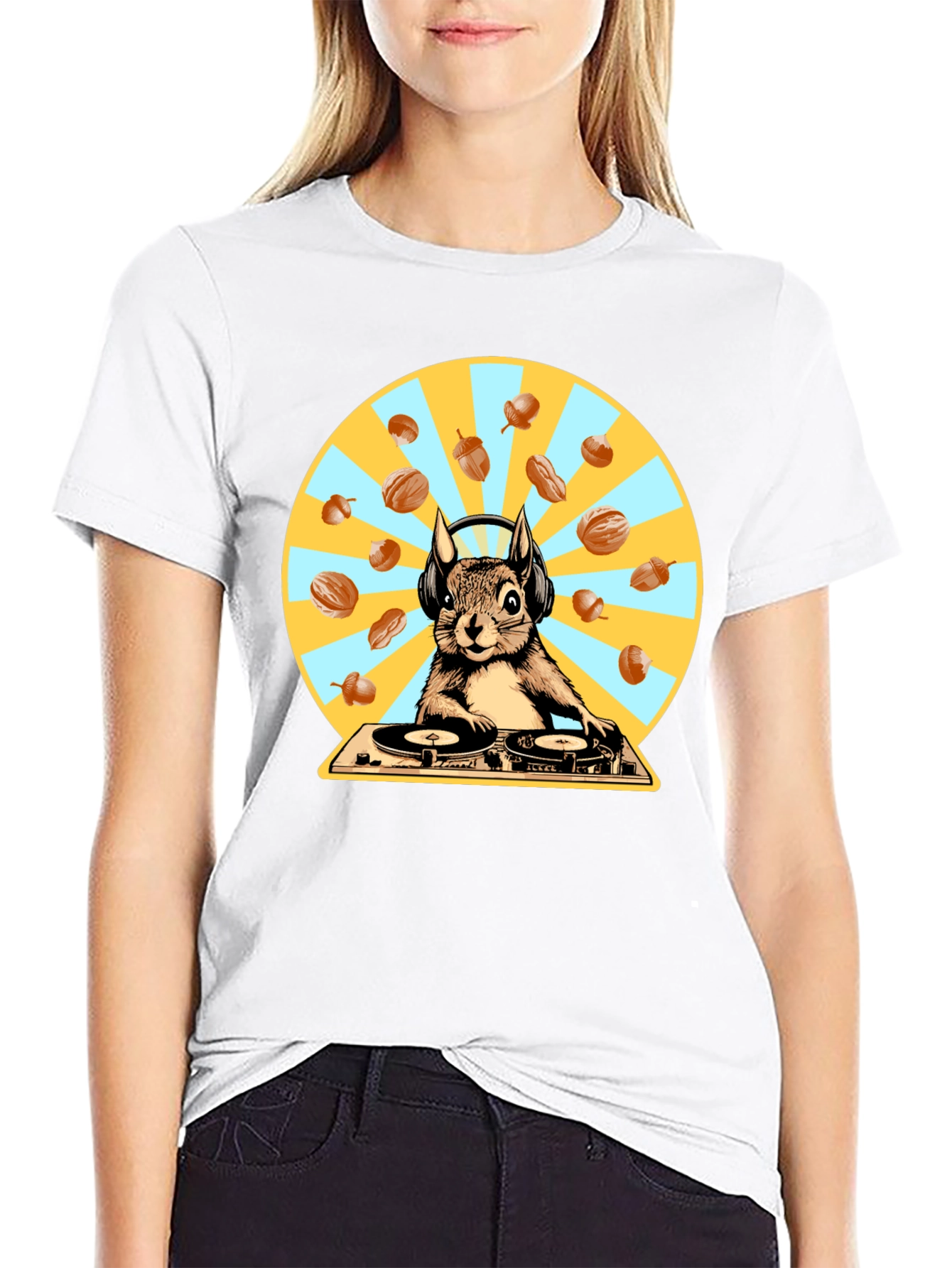 DJ Squirrel T-Shirt - Funky Animal Graphic Tee