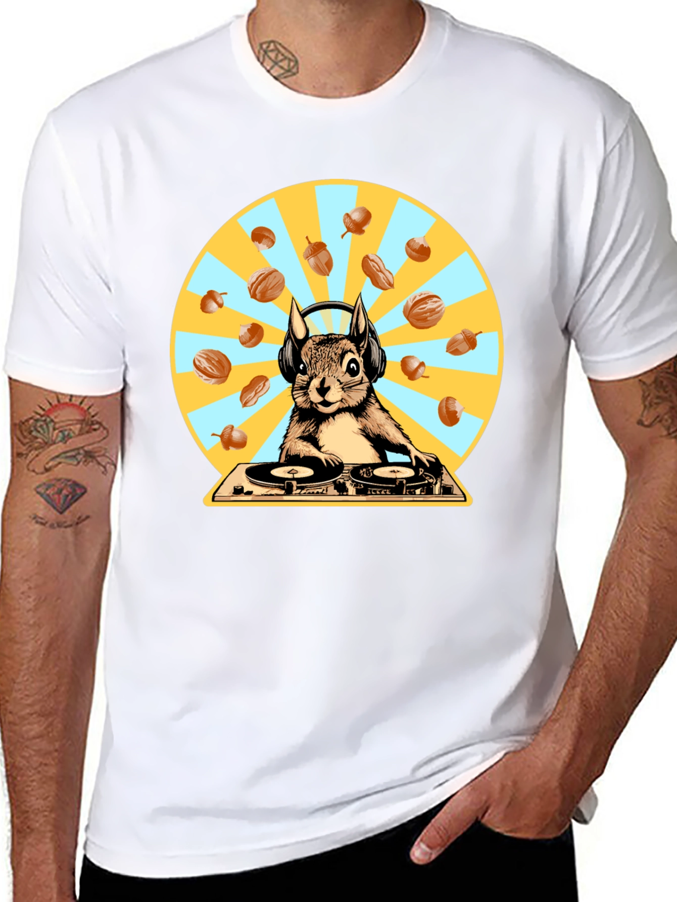 DJ Squirrel T-Shirt - Funky Animal Graphic Tee