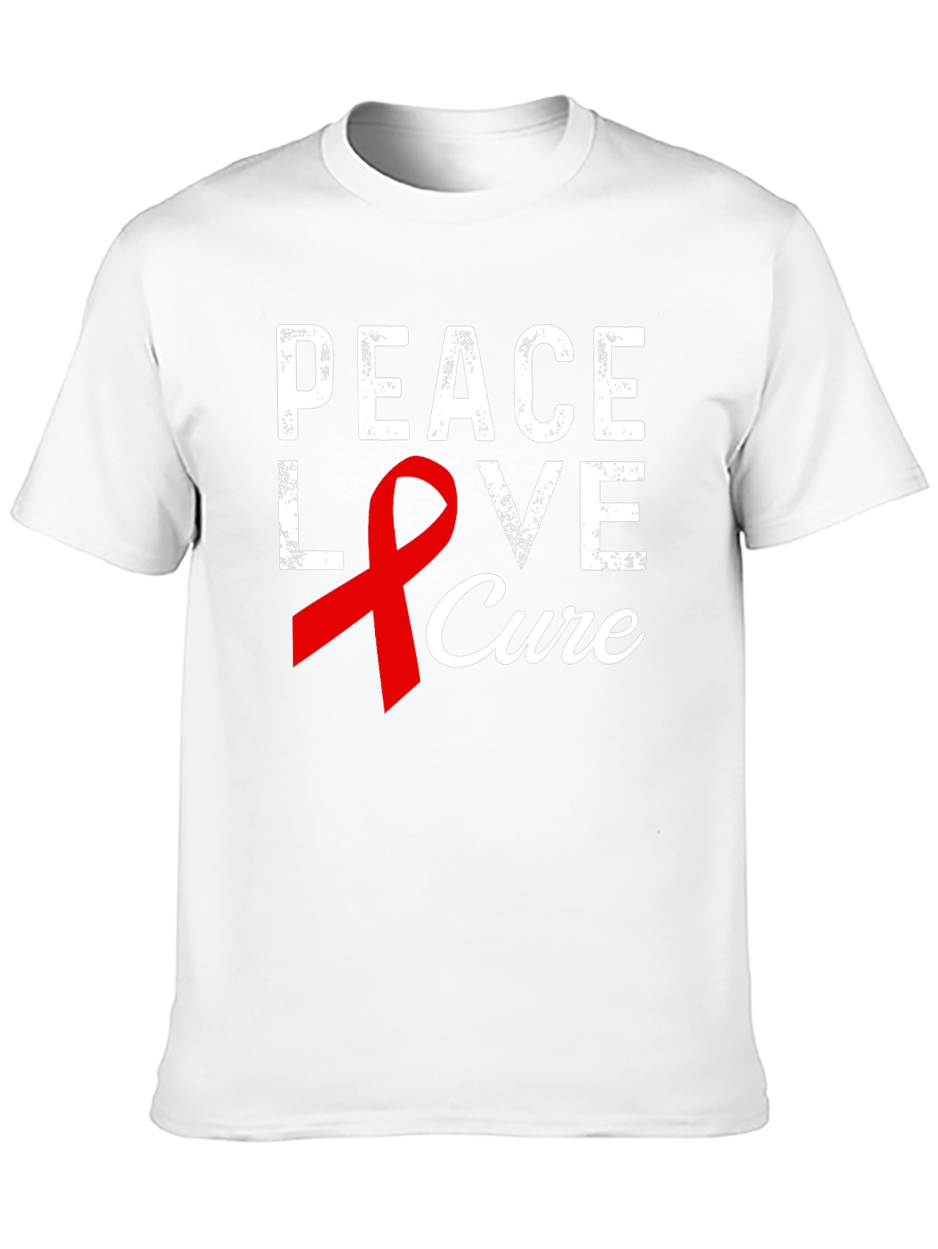 Peace Love Cure Graphic T-Shirt - Awareness Tee