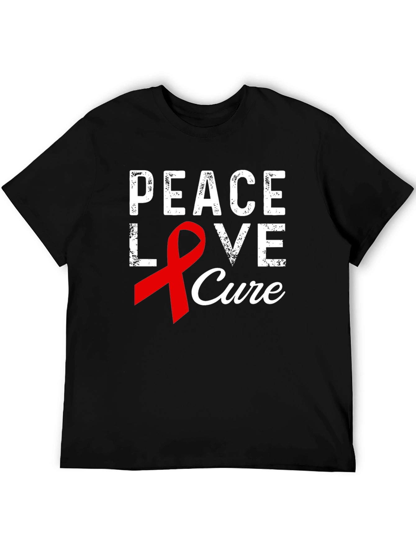 Peace Love Cure Graphic T-Shirt - Awareness Tee