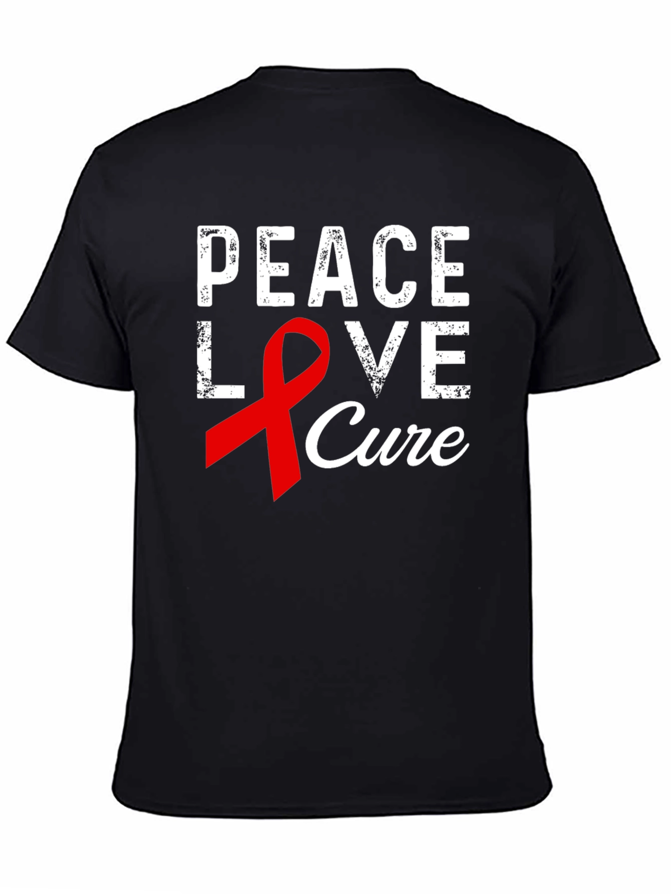 Peace Love Cure Graphic T-Shirt - Awareness Tee