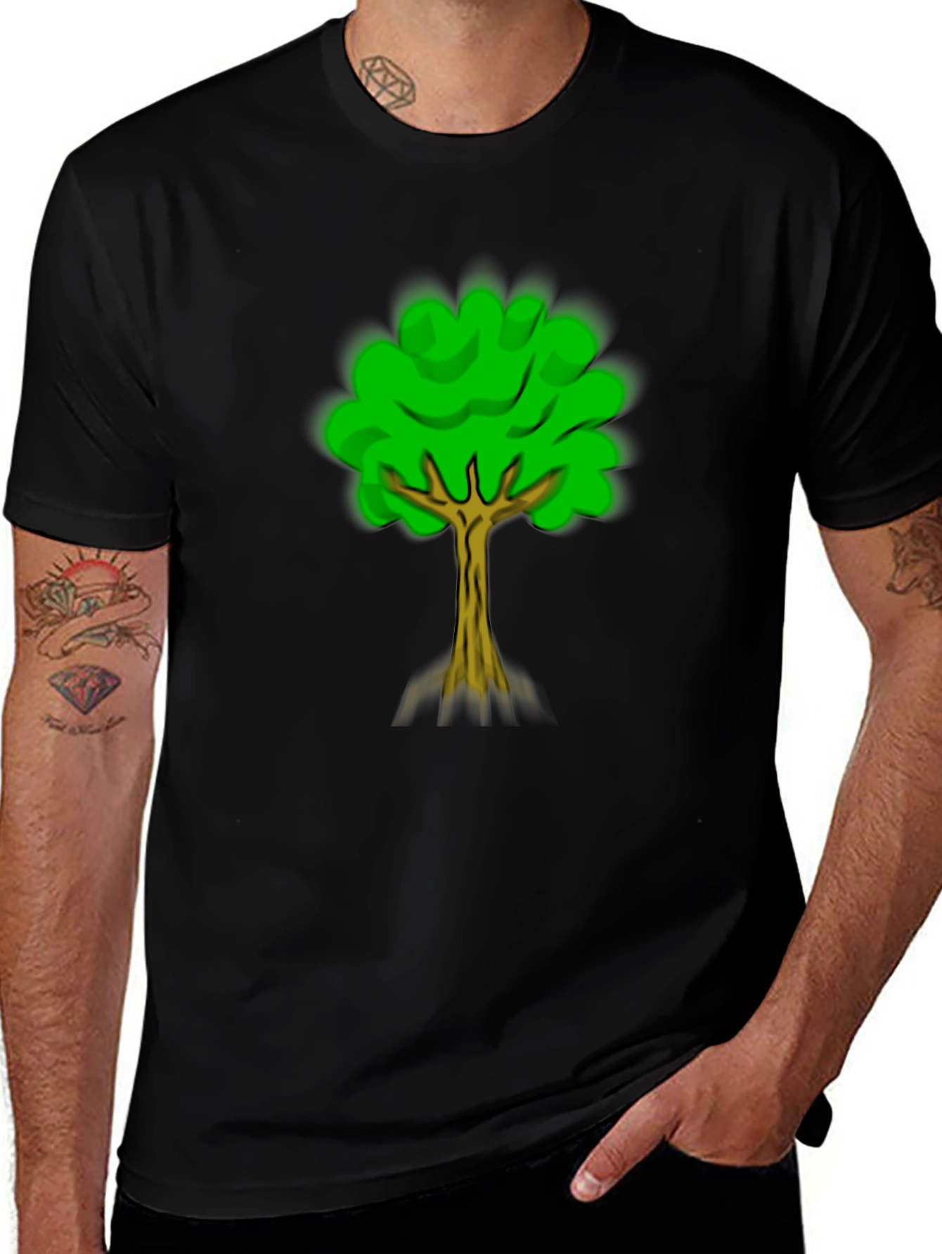 Nature Tree Graphic Tee - Black Casual Shirt