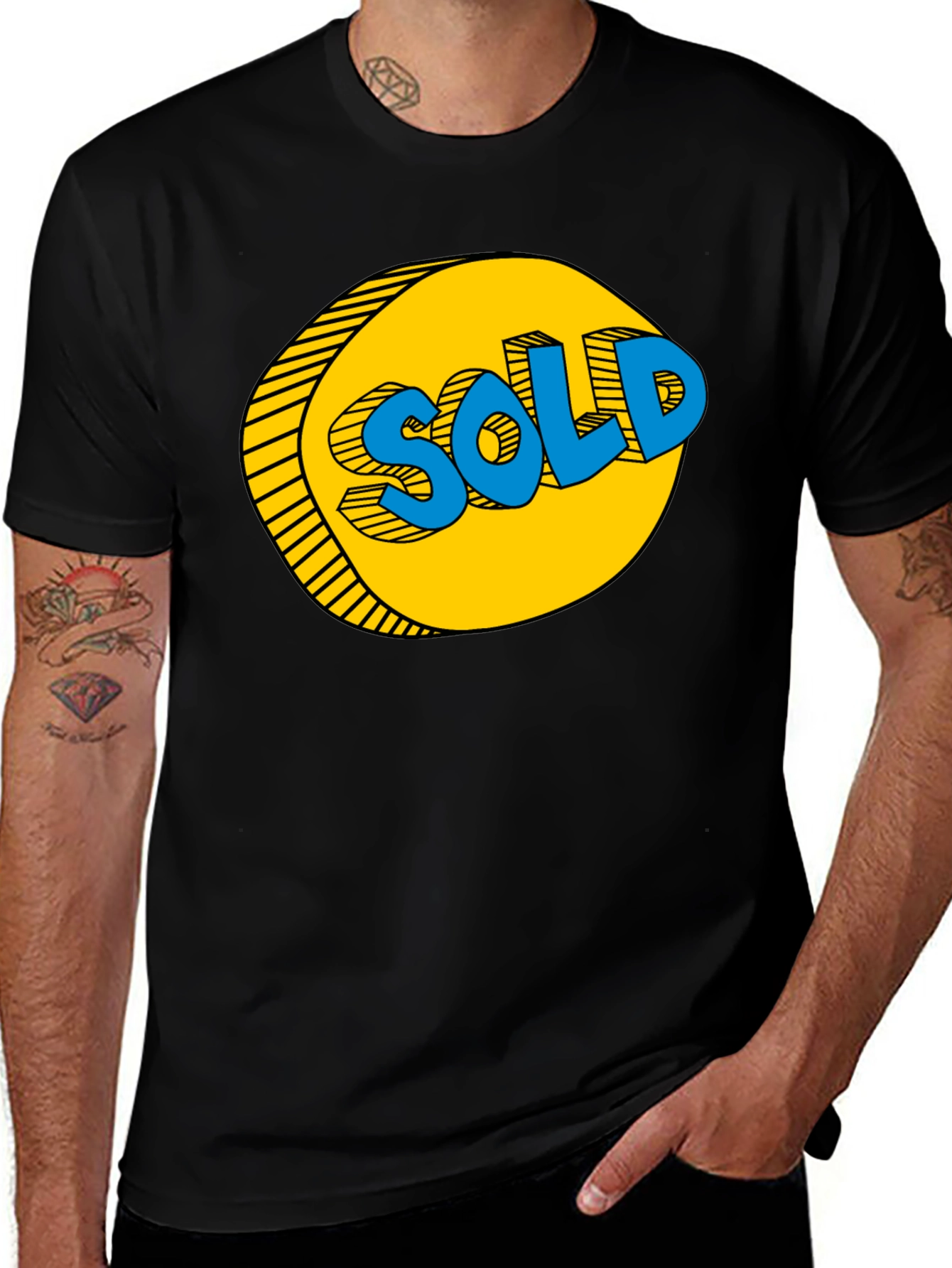 SOLD Graphic T-Shirt - Blue and Yellow