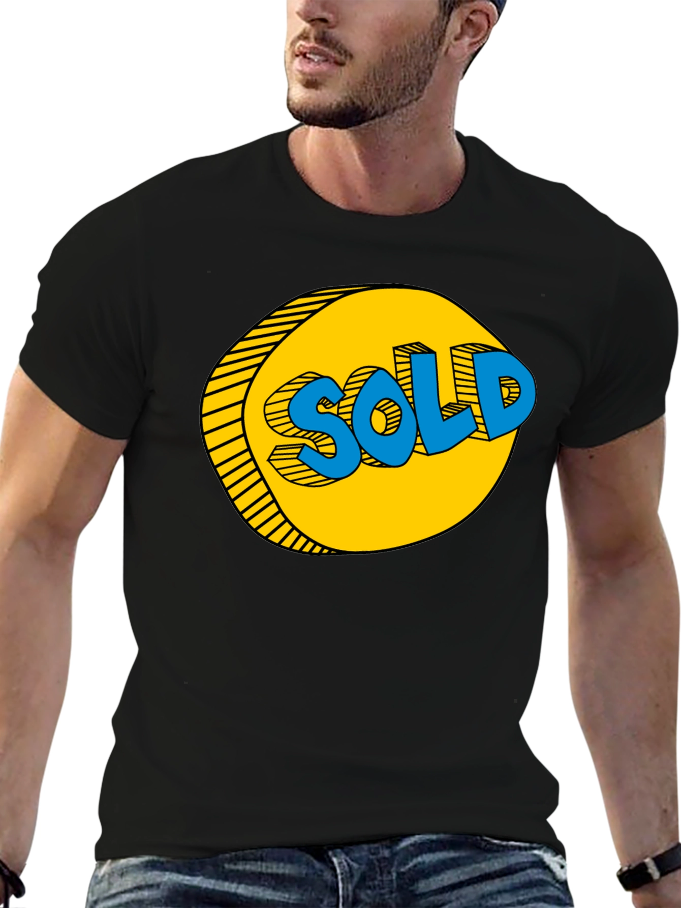 SOLD Graphic T-Shirt - Blue and Yellow